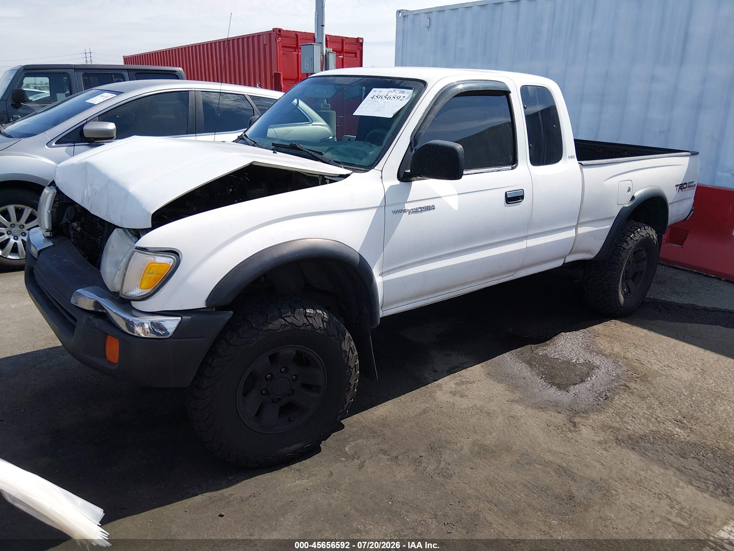 2000 Toyota Tacoma Prerunner V6 White vin: 4TASN92N1YZ618275