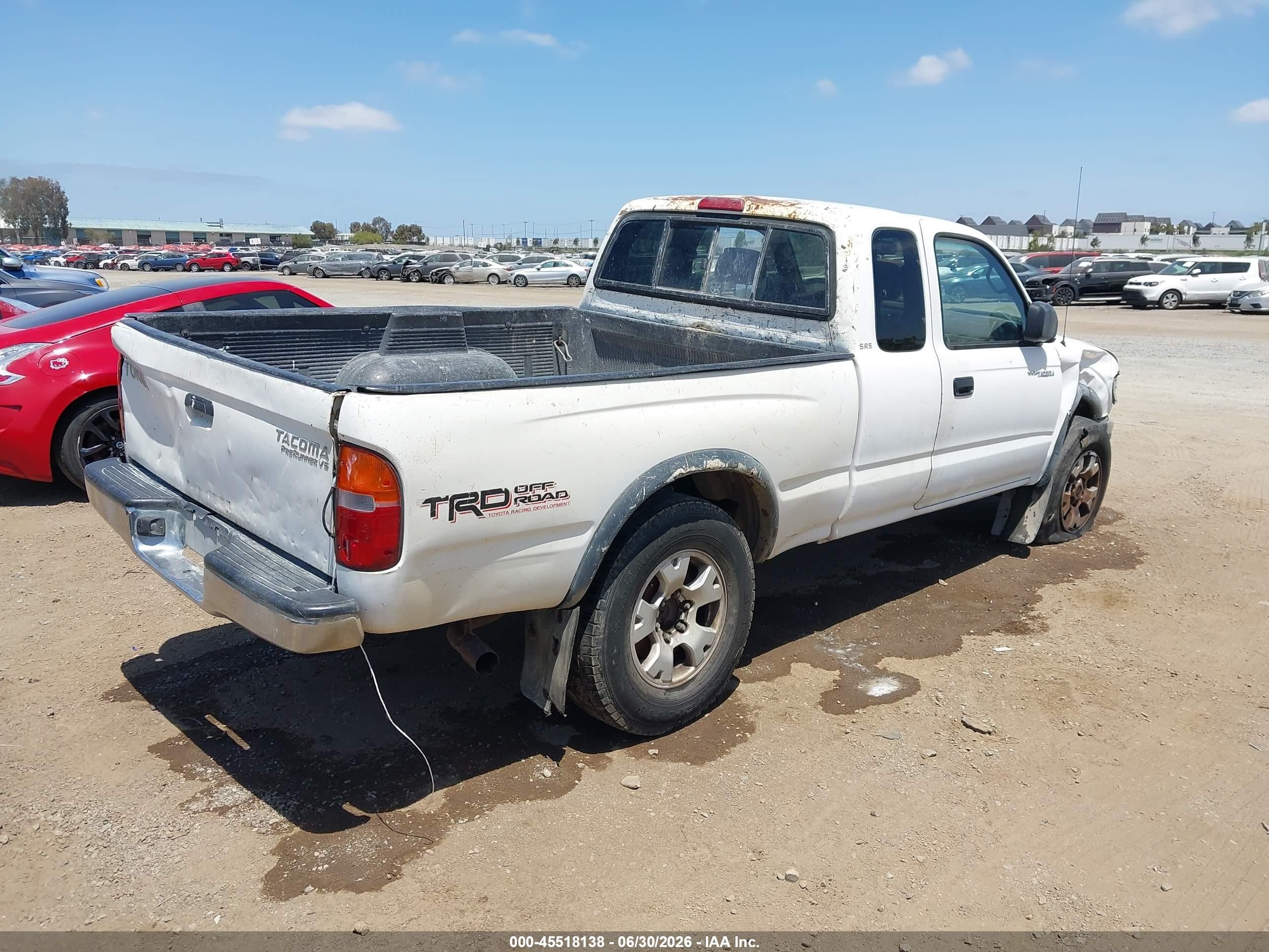 2000 Toyota Tacoma Prerunner V6 White vin: 4TASN92N2YZ581219