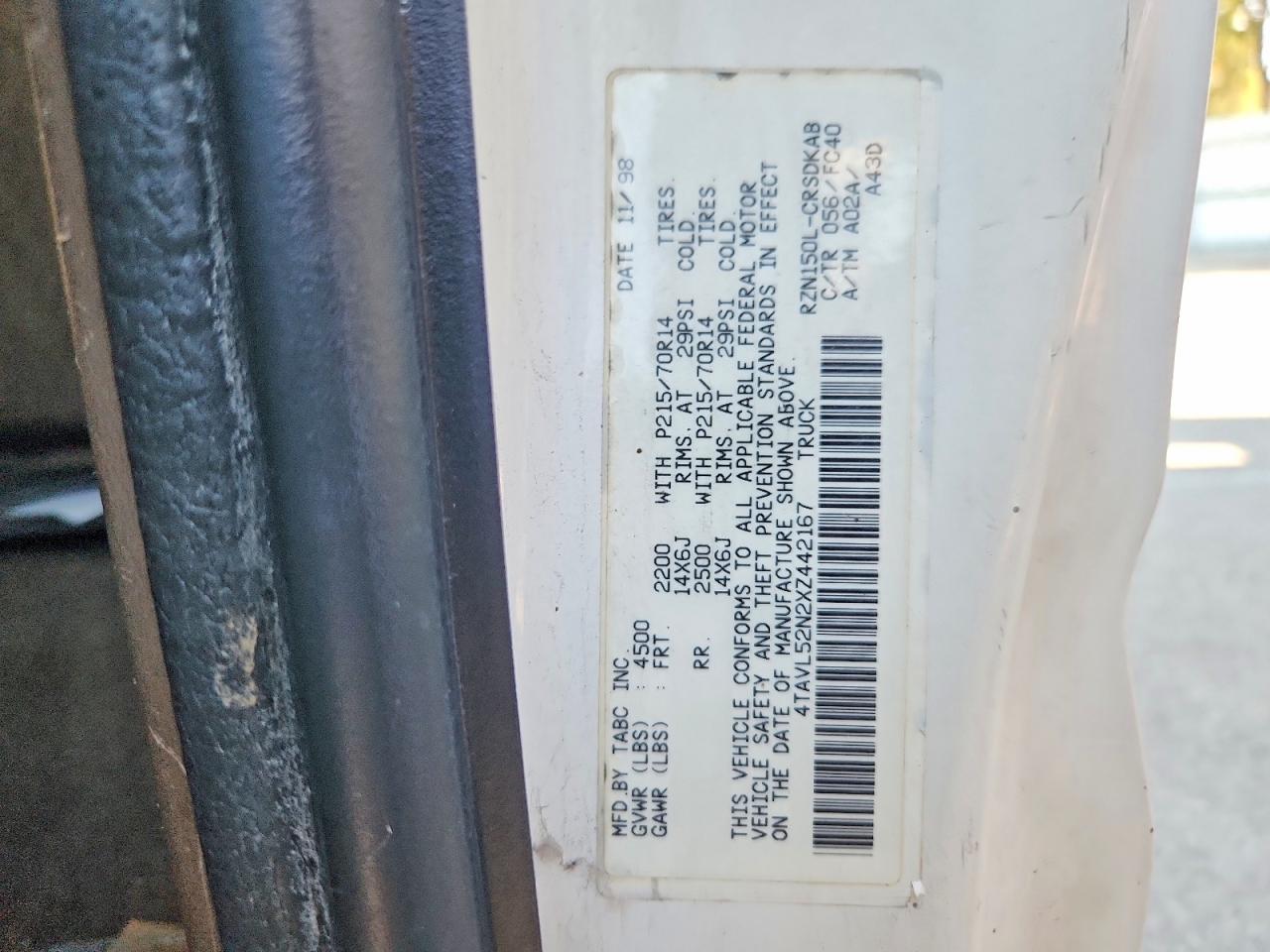1999 Toyota Tacoma Base White vin: 4TAVL52N2XZ442167