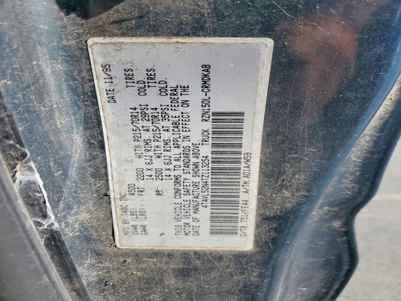 1996 Toyota Tacoma Base Green vin: 4TAVL52N4TZ113254