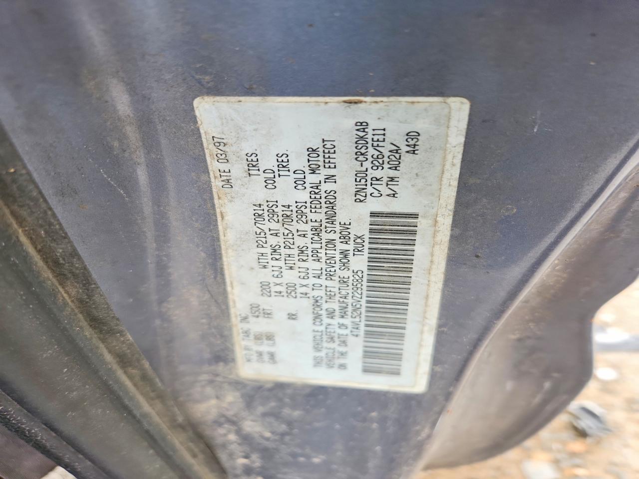 1997 Toyota Tacoma Xtracab Blue vin: 4TAVL52N5VZ295825