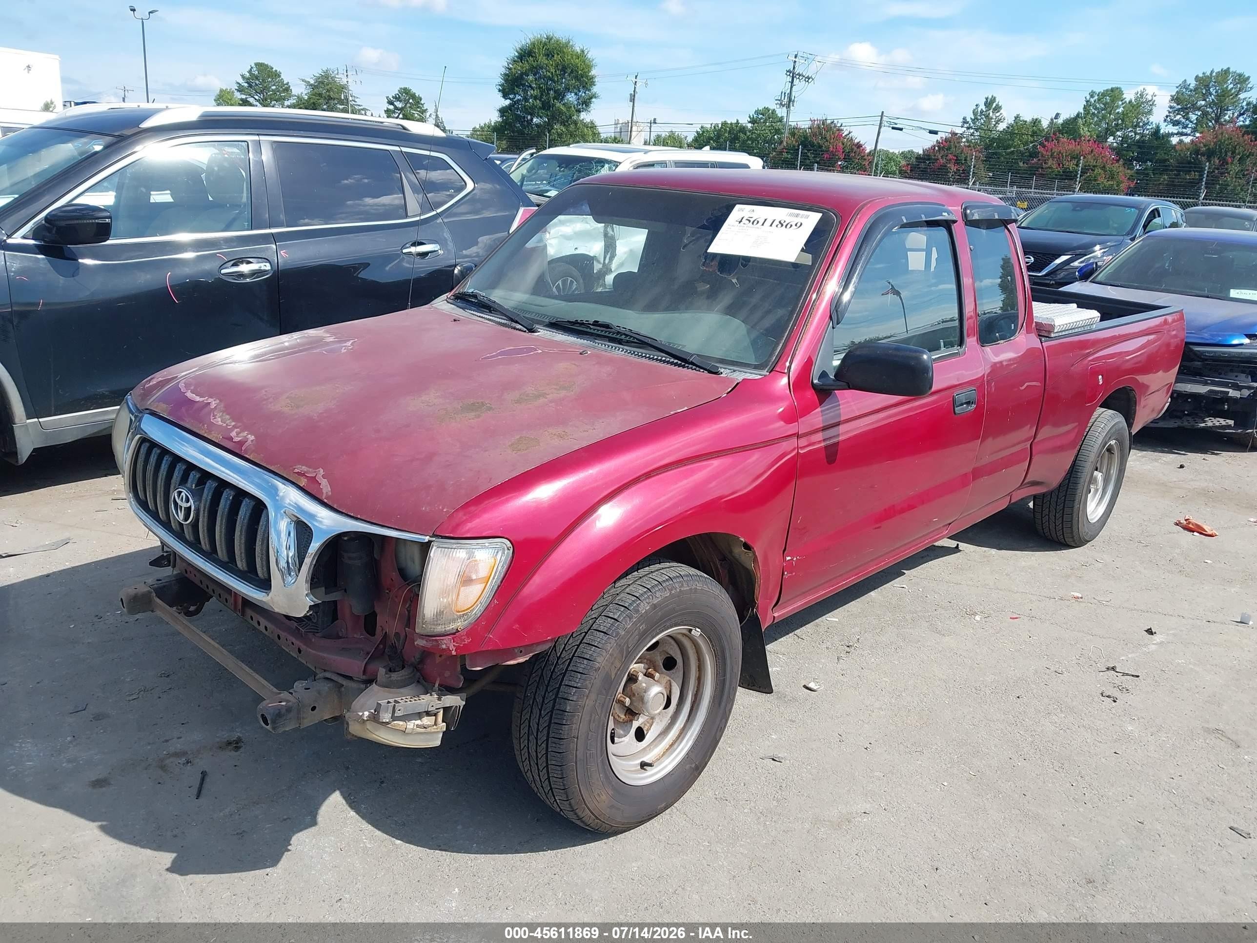 1998 Toyota Tacoma   Burgundy vin: 4TAVL52N6WZ075403