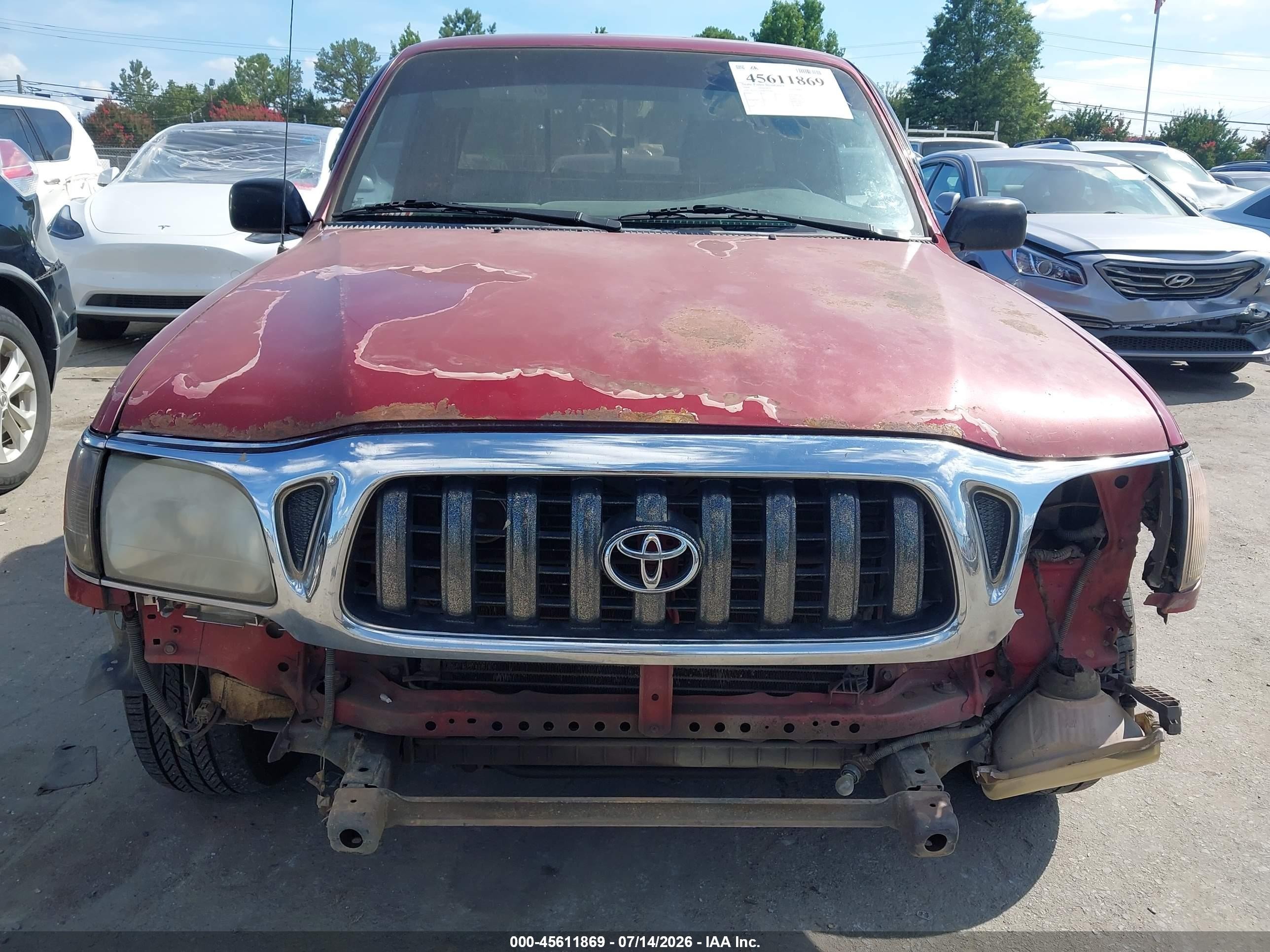 1998 Toyota Tacoma   Burgundy vin: 4TAVL52N6WZ075403