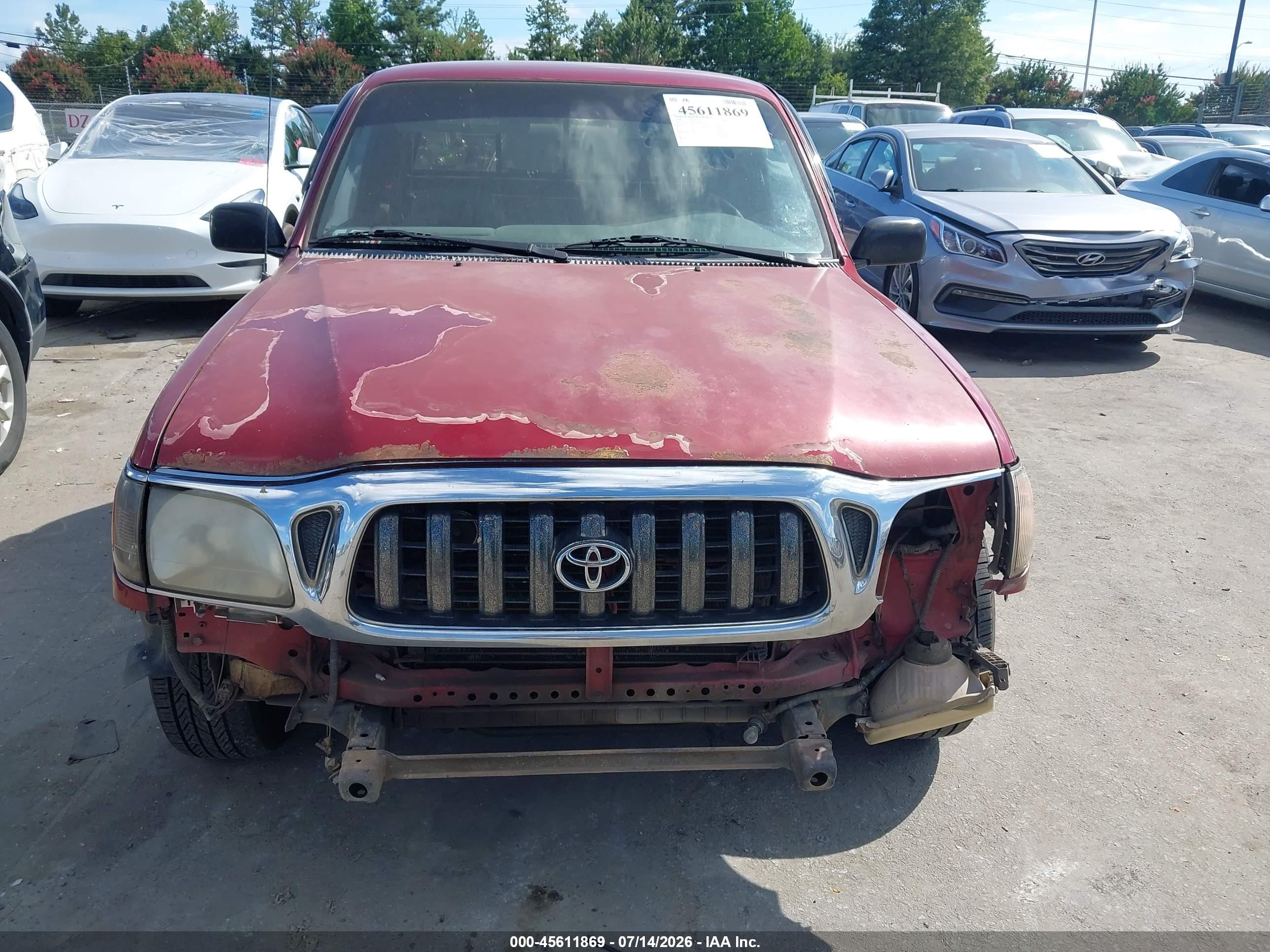 1998 Toyota Tacoma   Burgundy vin: 4TAVL52N6WZ075403