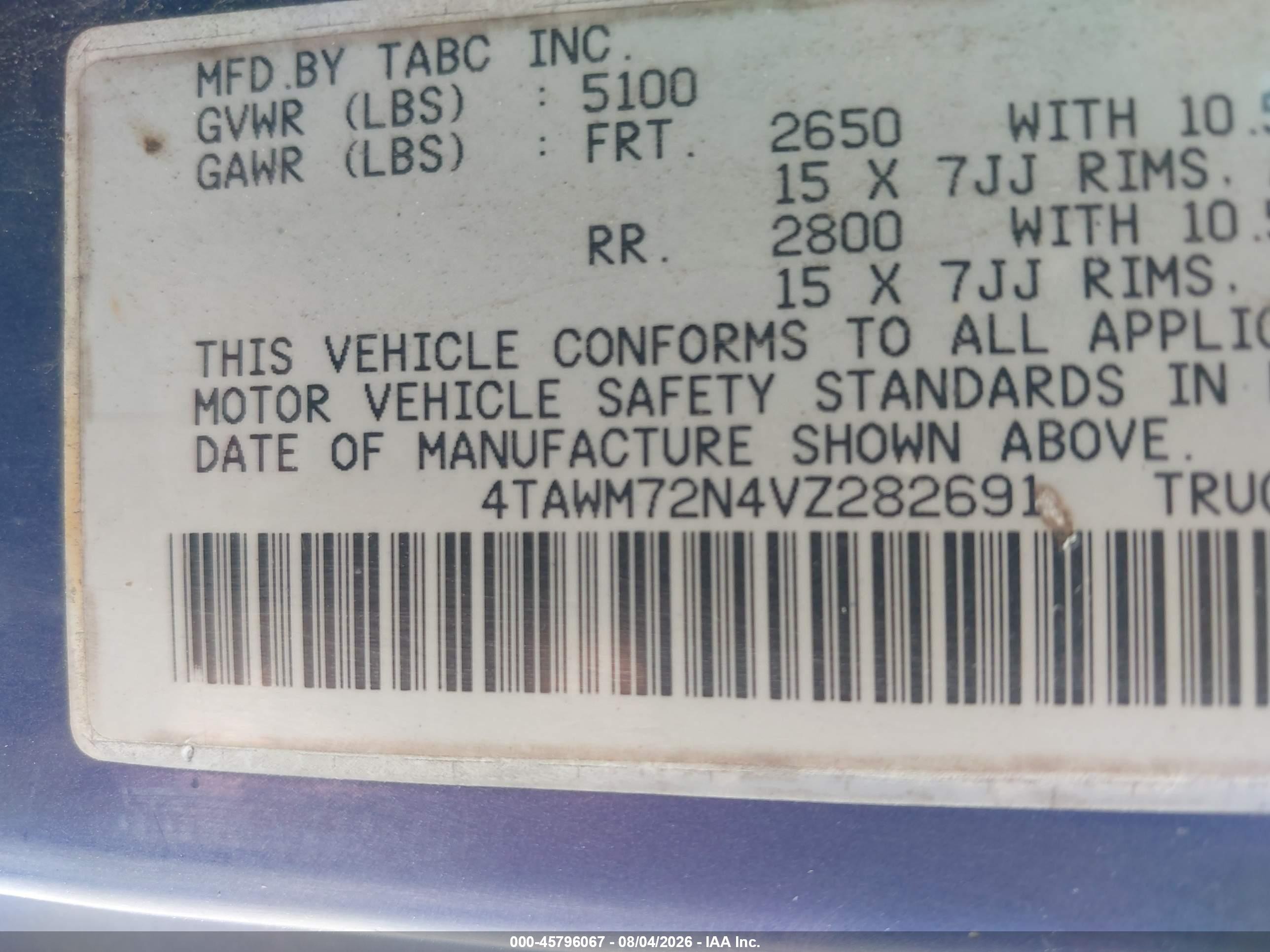 1997 Toyota Tacoma   Purple vin: 4TAWM72N4VZ282691