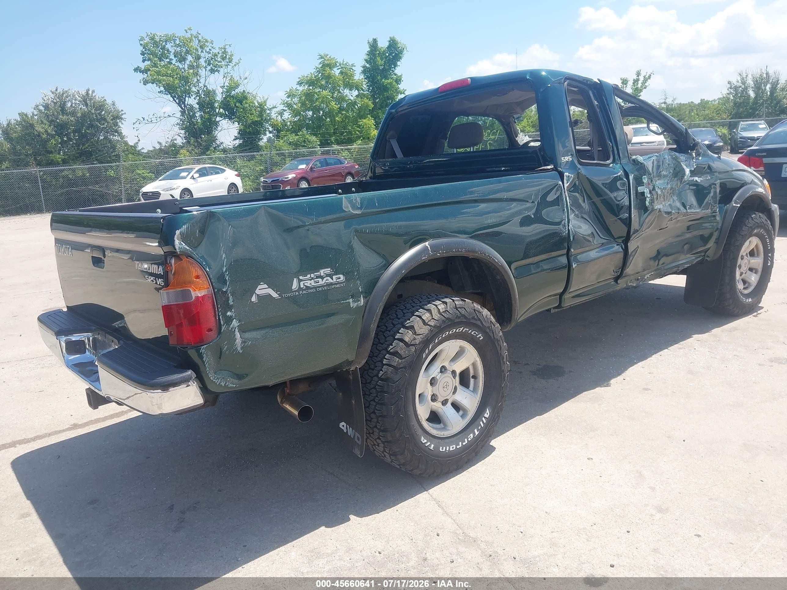 2000 Toyota Tacoma Base V6 Green vin: 4TAWN72N8YZ575821