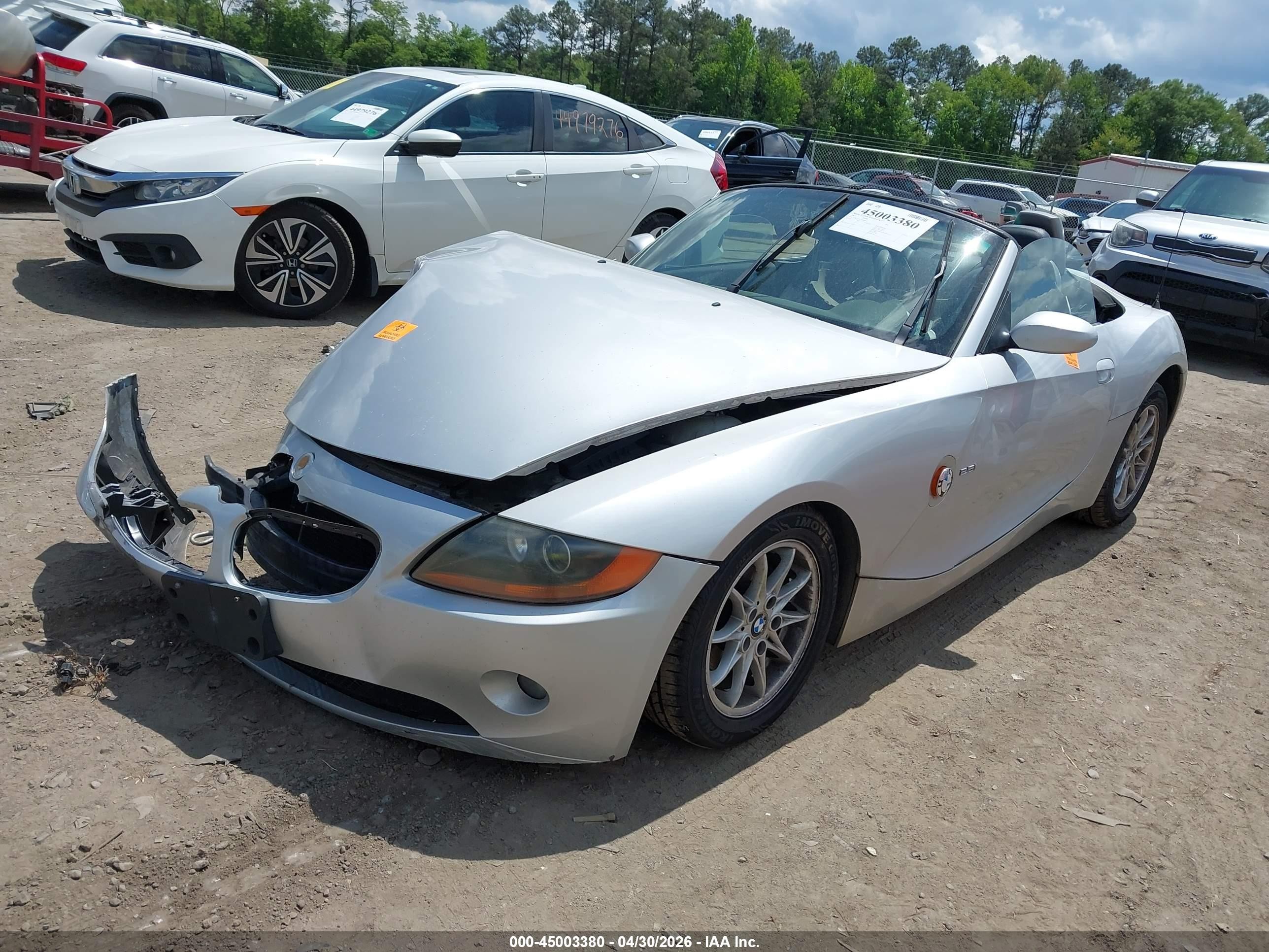 2003 Bmw Z4 2.5i Silver vin: 4USBT33453LR64610