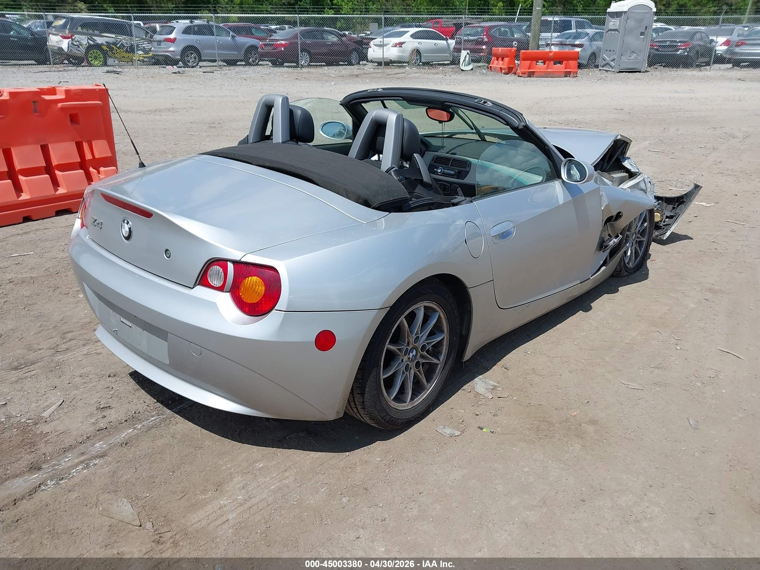 2003 Bmw Z4 2.5i Silver vin: 4USBT33453LR64610