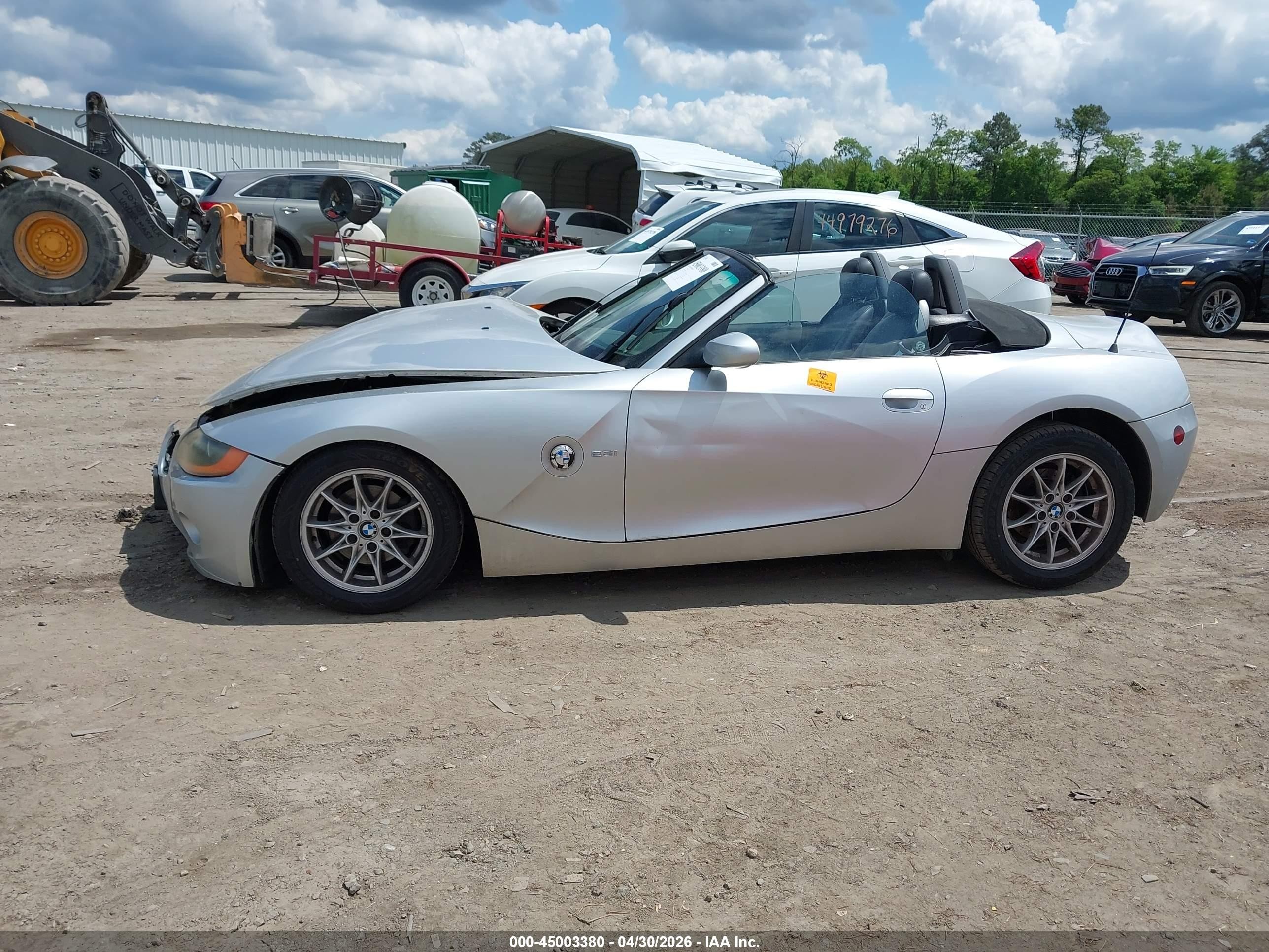 2003 Bmw Z4 2.5i Silver vin: 4USBT33453LR64610