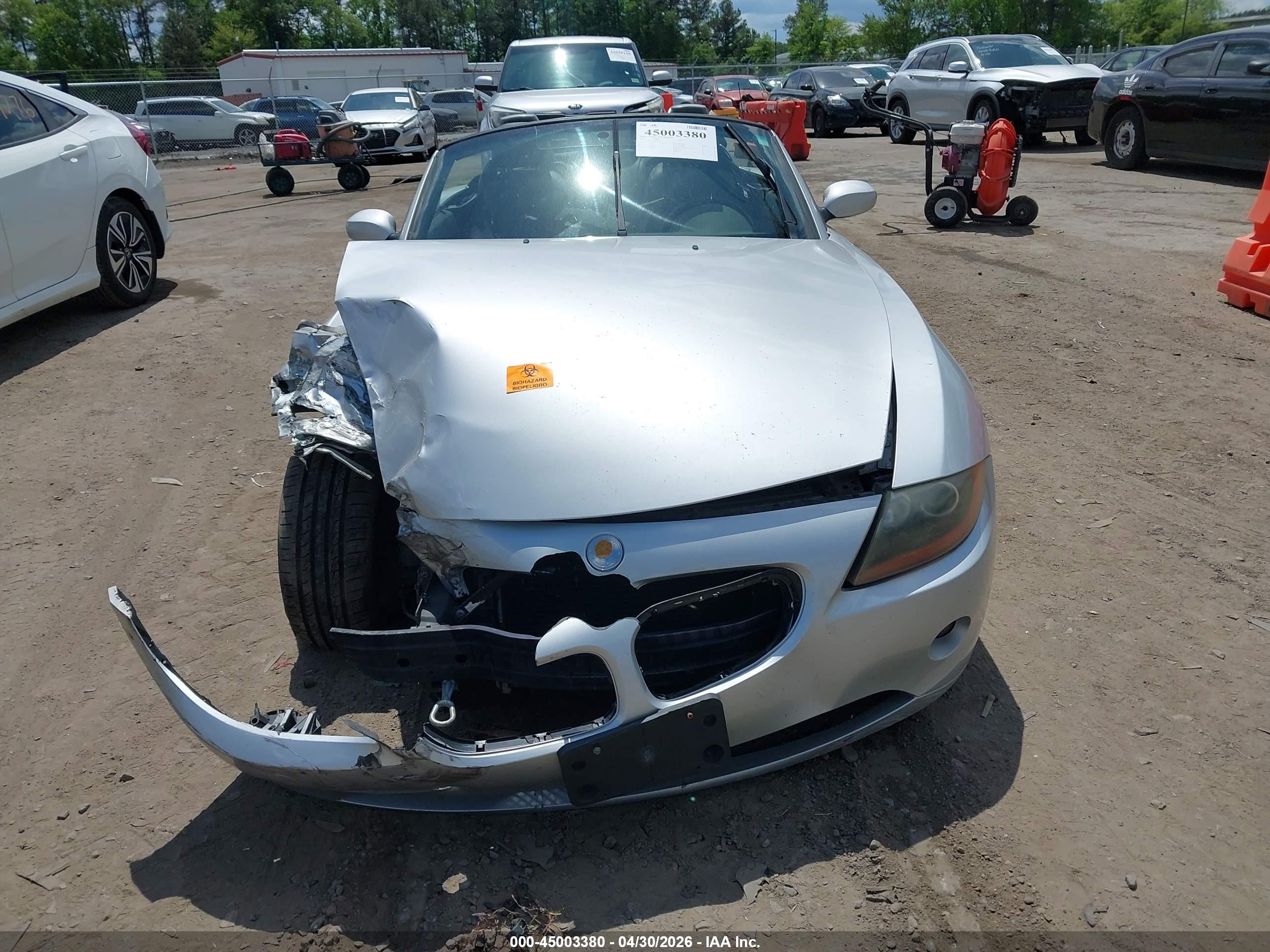 2003 Bmw Z4 2.5i Silver vin: 4USBT33453LR64610