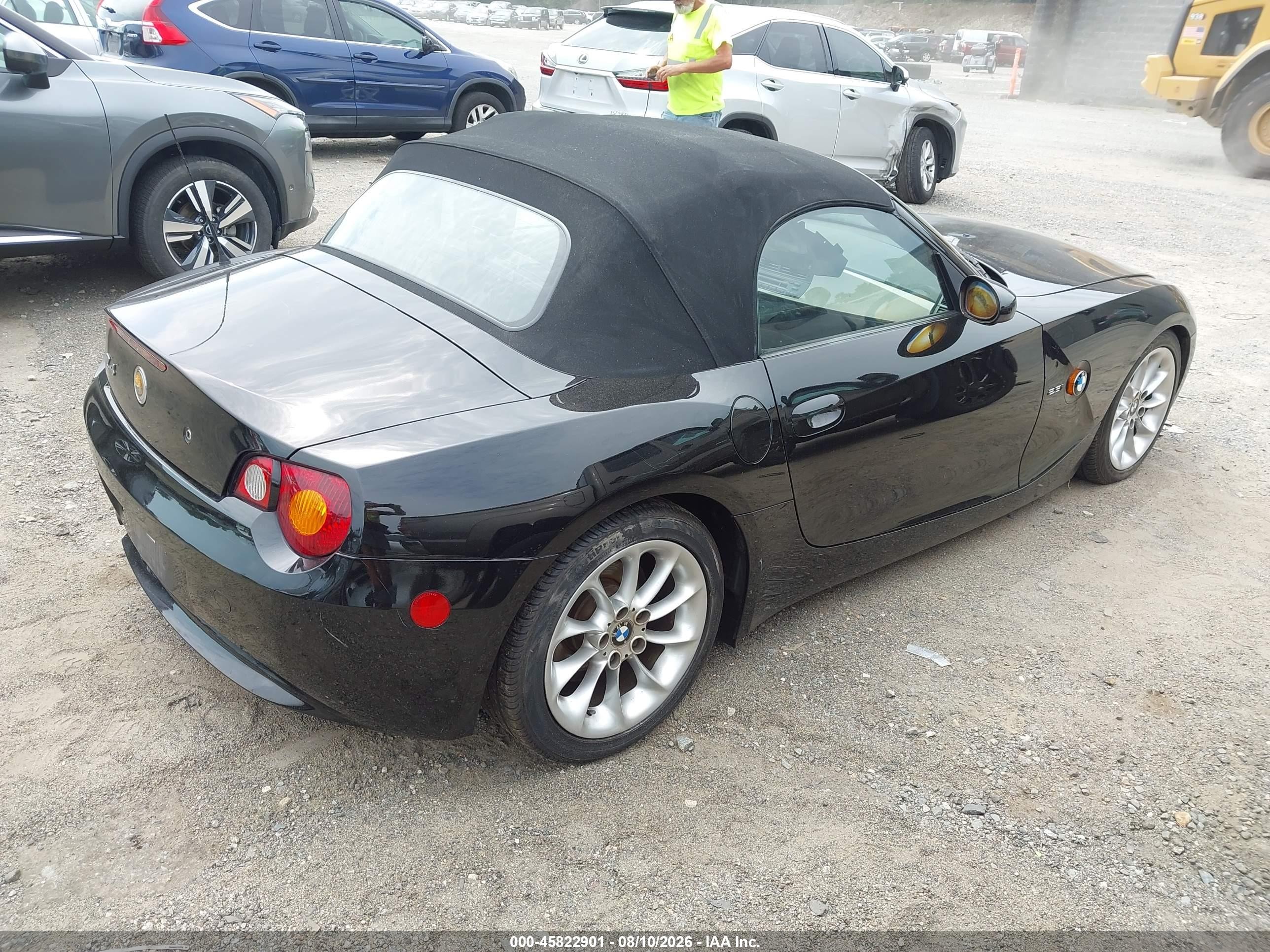 2003 Bmw Z4 2.5i Black vin: 4USBT33463LS44183