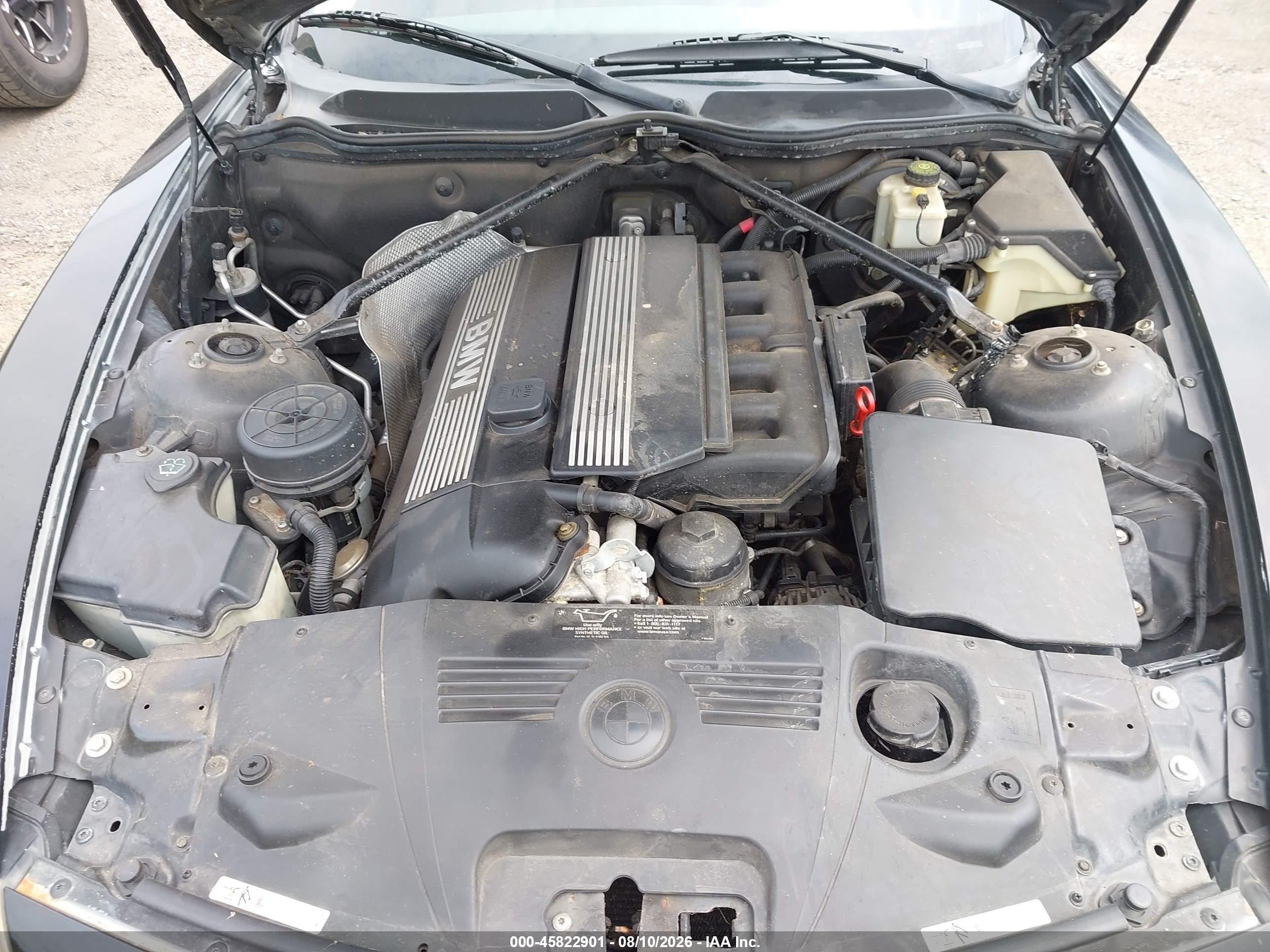 2003 Bmw Z4 2.5i Black vin: 4USBT33463LS44183