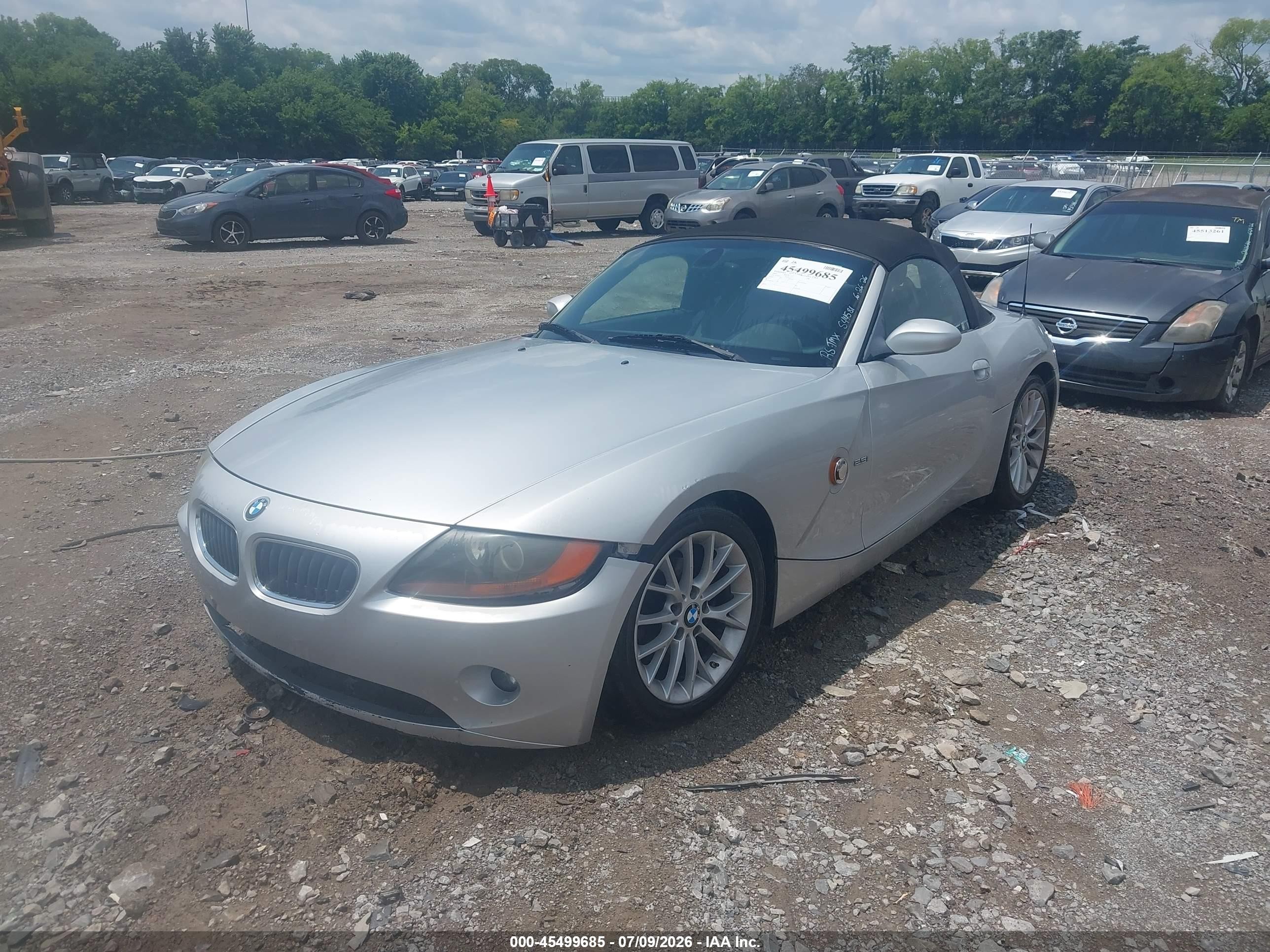 2003 Bmw Z4 2.5i Silver vin: 4USBT33473LS44581