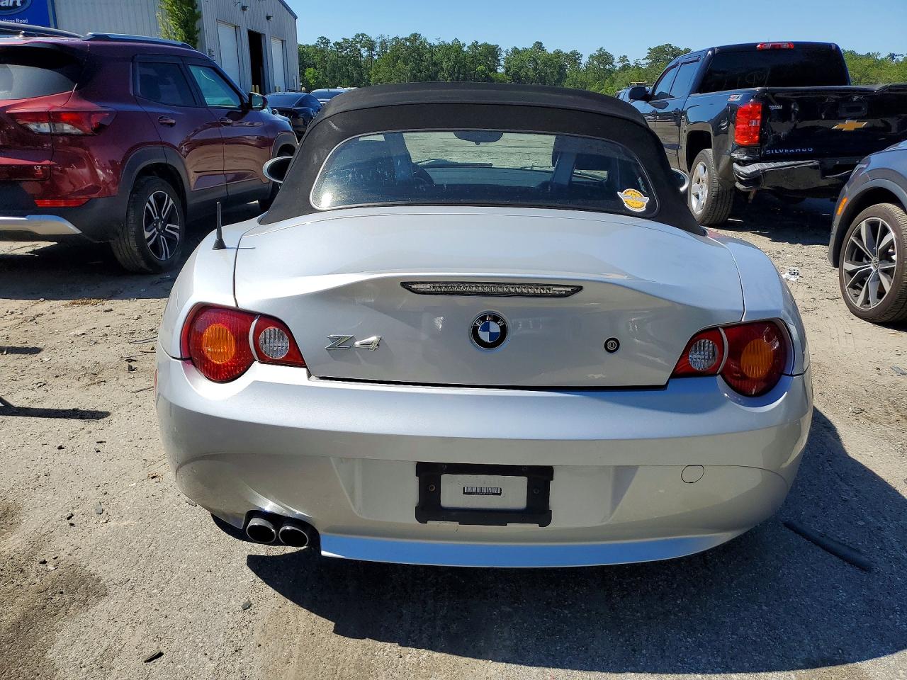 2003 Bmw Z4 2.5 Silver vin: 4USBT33483LR64522