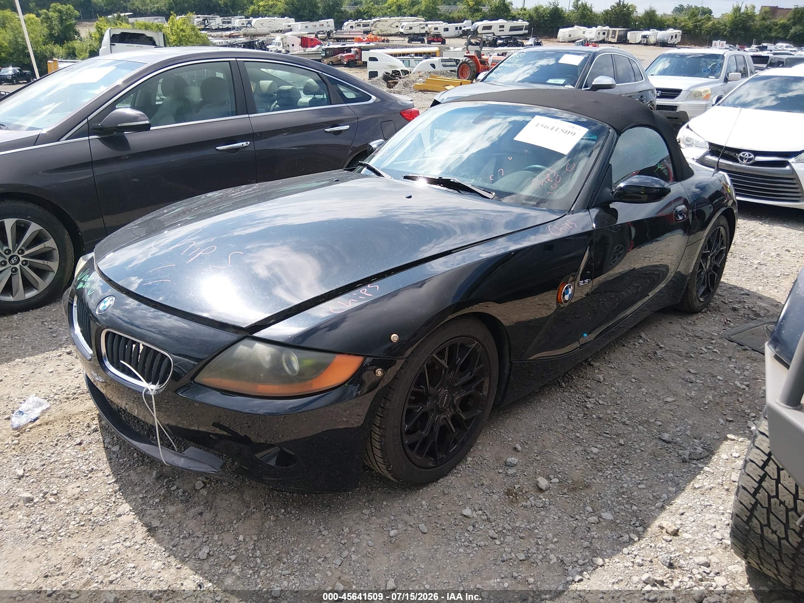 2003 Bmw Z4 2.5i Black vin: 4USBT33483LS42208