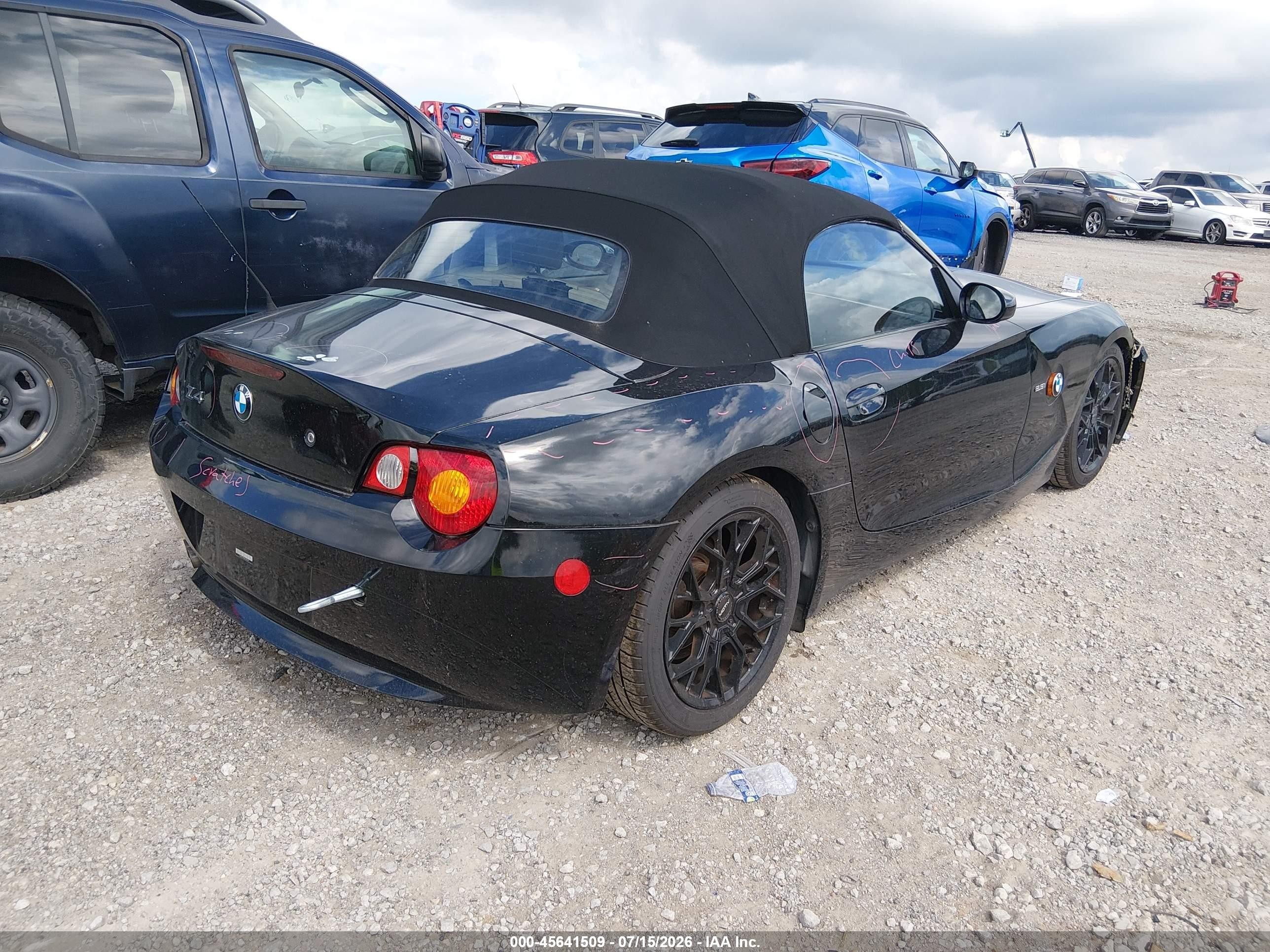 2003 Bmw Z4 2.5i Black vin: 4USBT33483LS42208