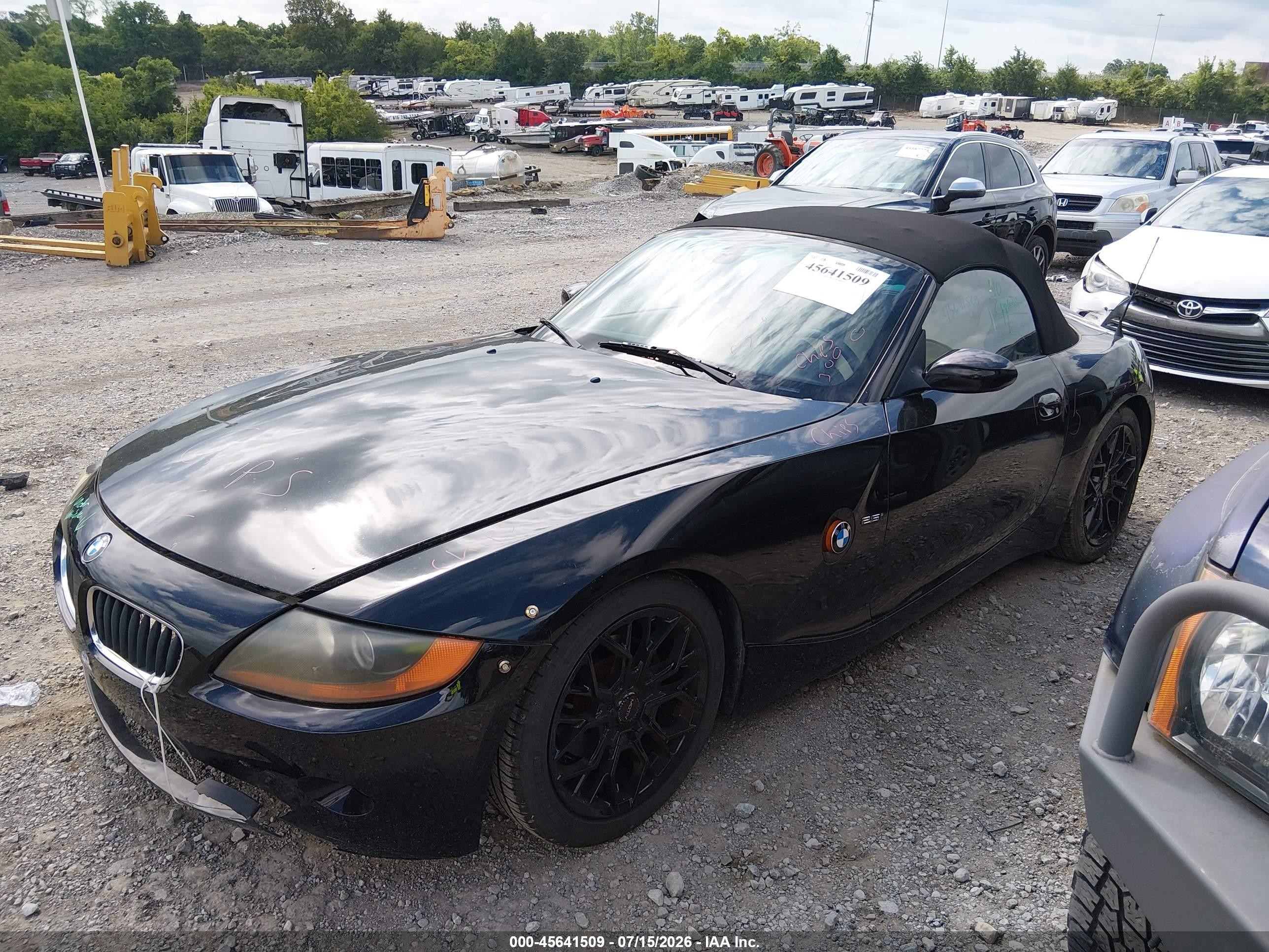 2003 Bmw Z4 2.5i Black vin: 4USBT33483LS42208