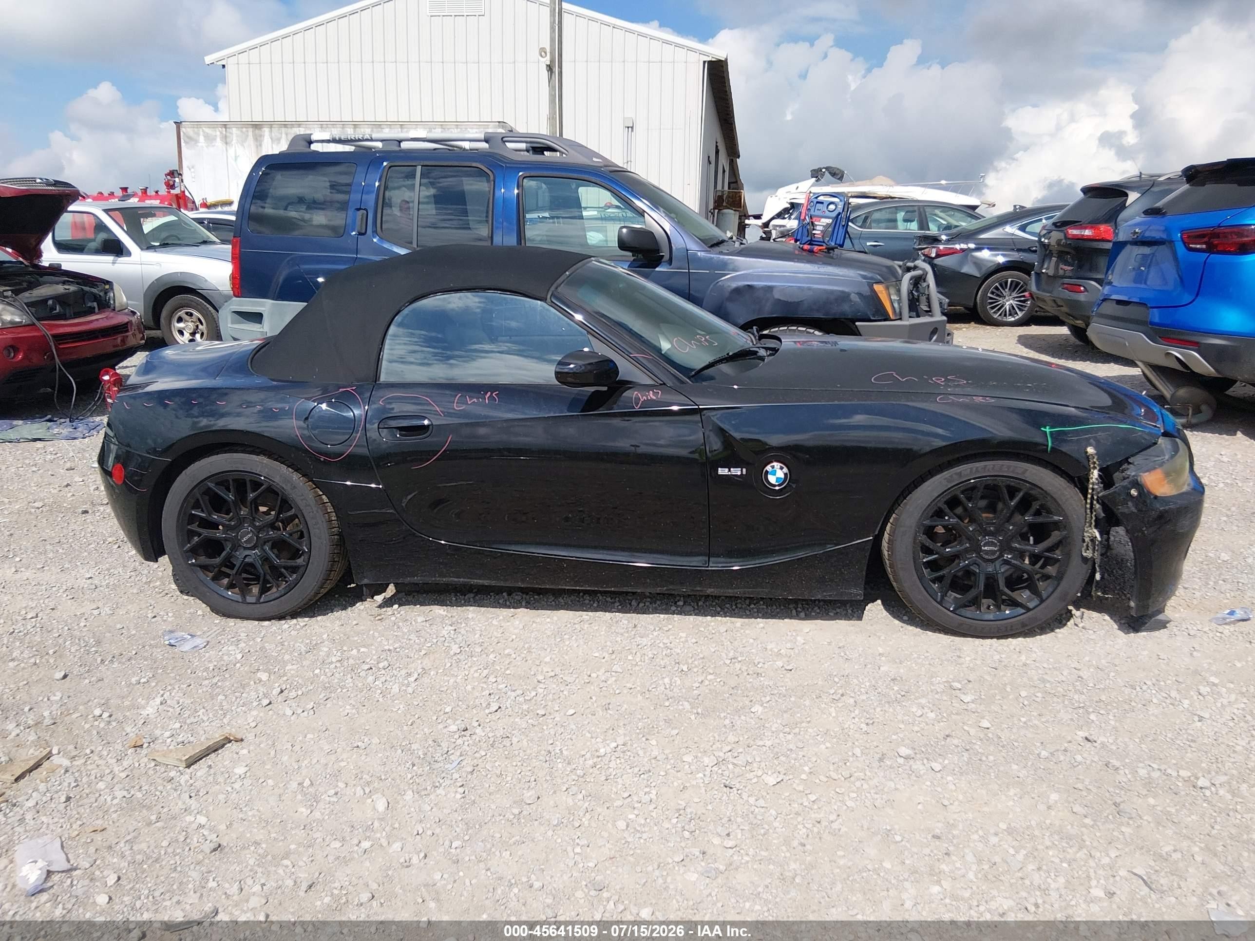 2003 Bmw Z4 2.5i Black vin: 4USBT33483LS42208