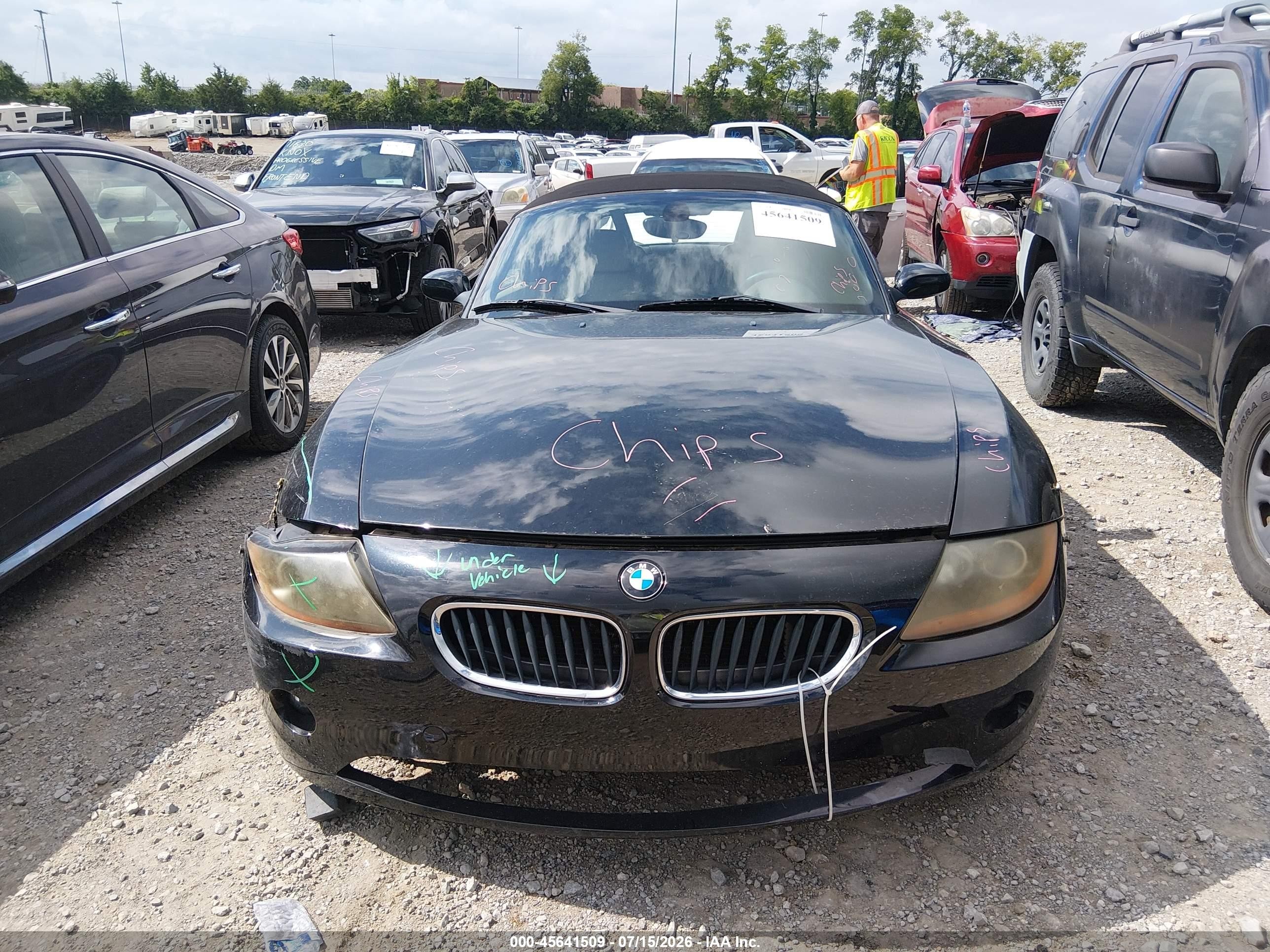 2003 Bmw Z4 2.5i Black vin: 4USBT33483LS42208