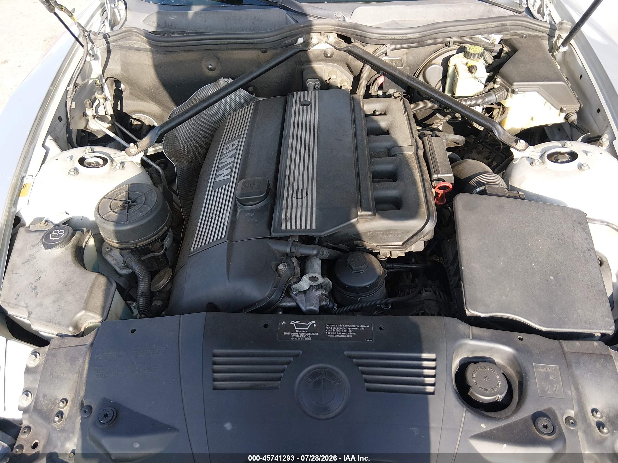 2005 Bmw Z4 2.5i Silver vin: 4USBT33505LS53800