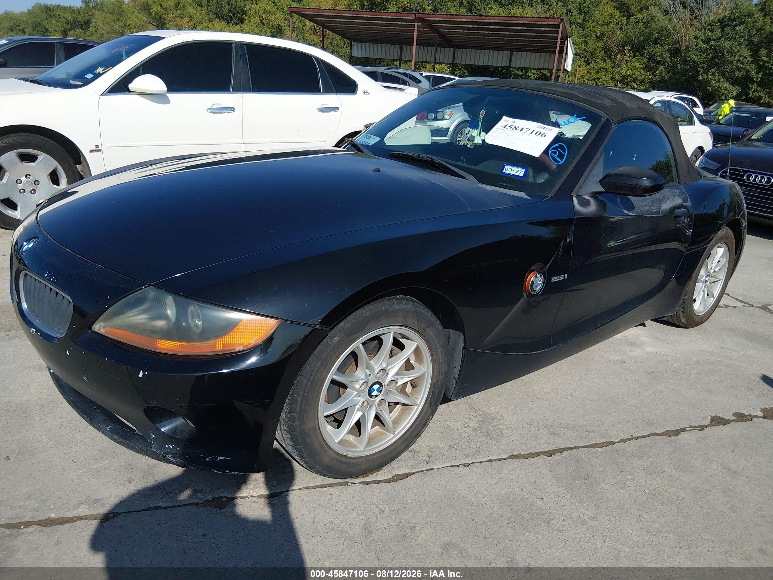 2004 Bmw Z4 2.5i Black vin: 4USBT33514LS52475