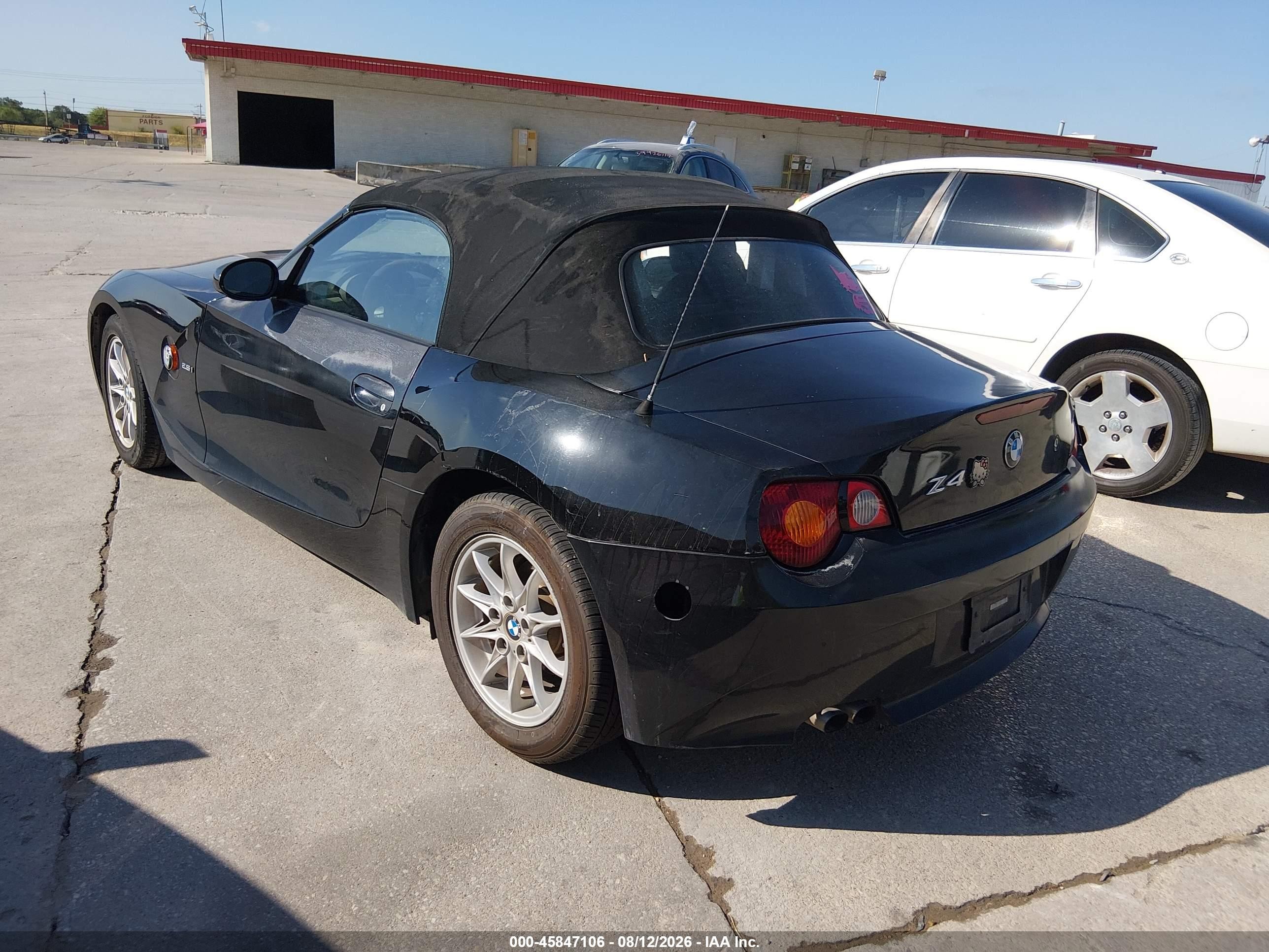 2004 Bmw Z4 2.5i Black vin: 4USBT33514LS52475