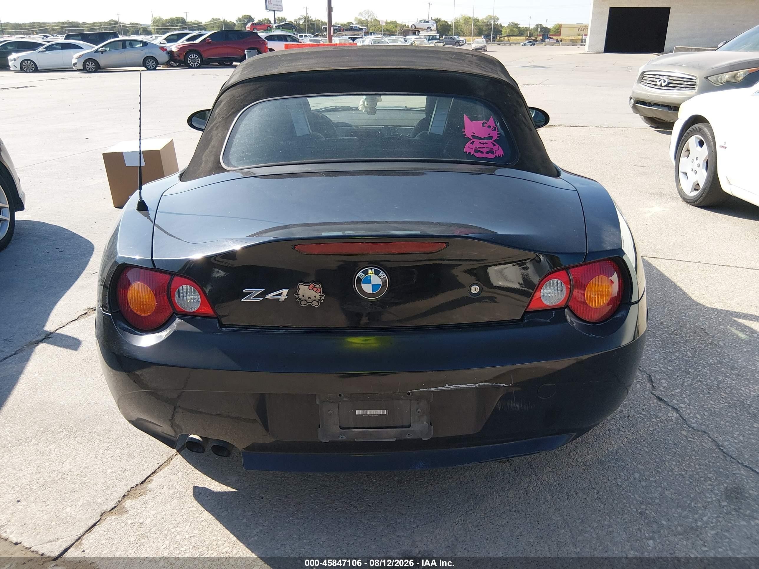 2004 Bmw Z4 2.5i Black vin: 4USBT33514LS52475