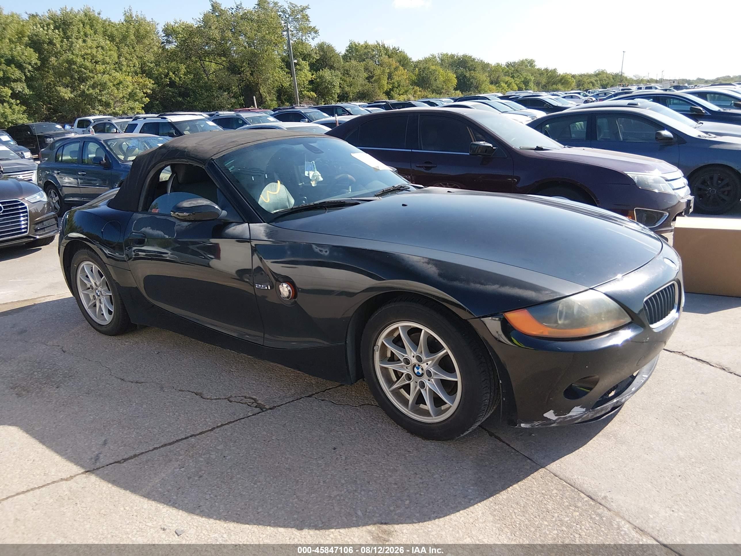 2004 Bmw Z4 2.5i Black vin: 4USBT33514LS52475