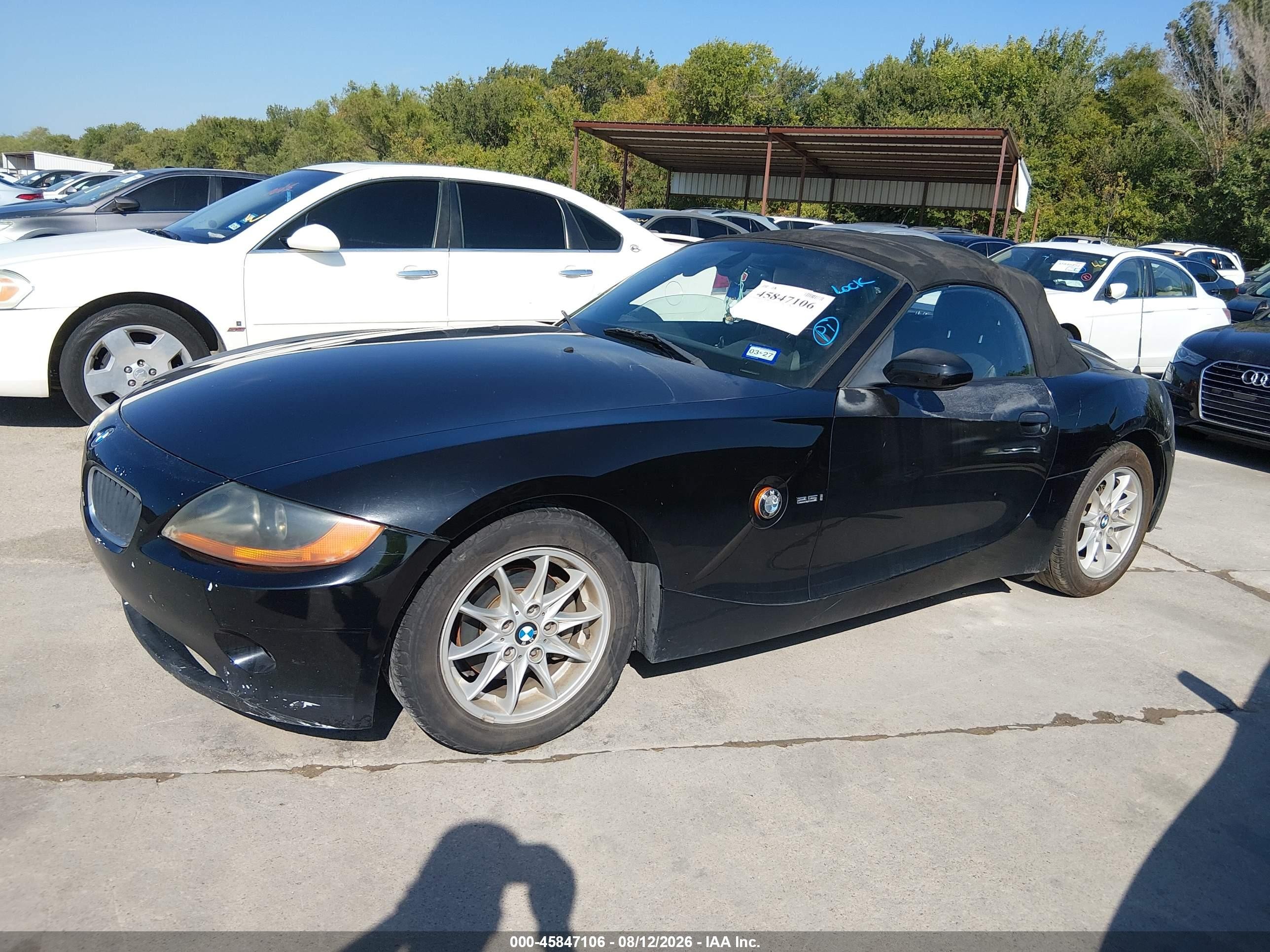 2004 Bmw Z4 2.5i Black vin: 4USBT33514LS52475