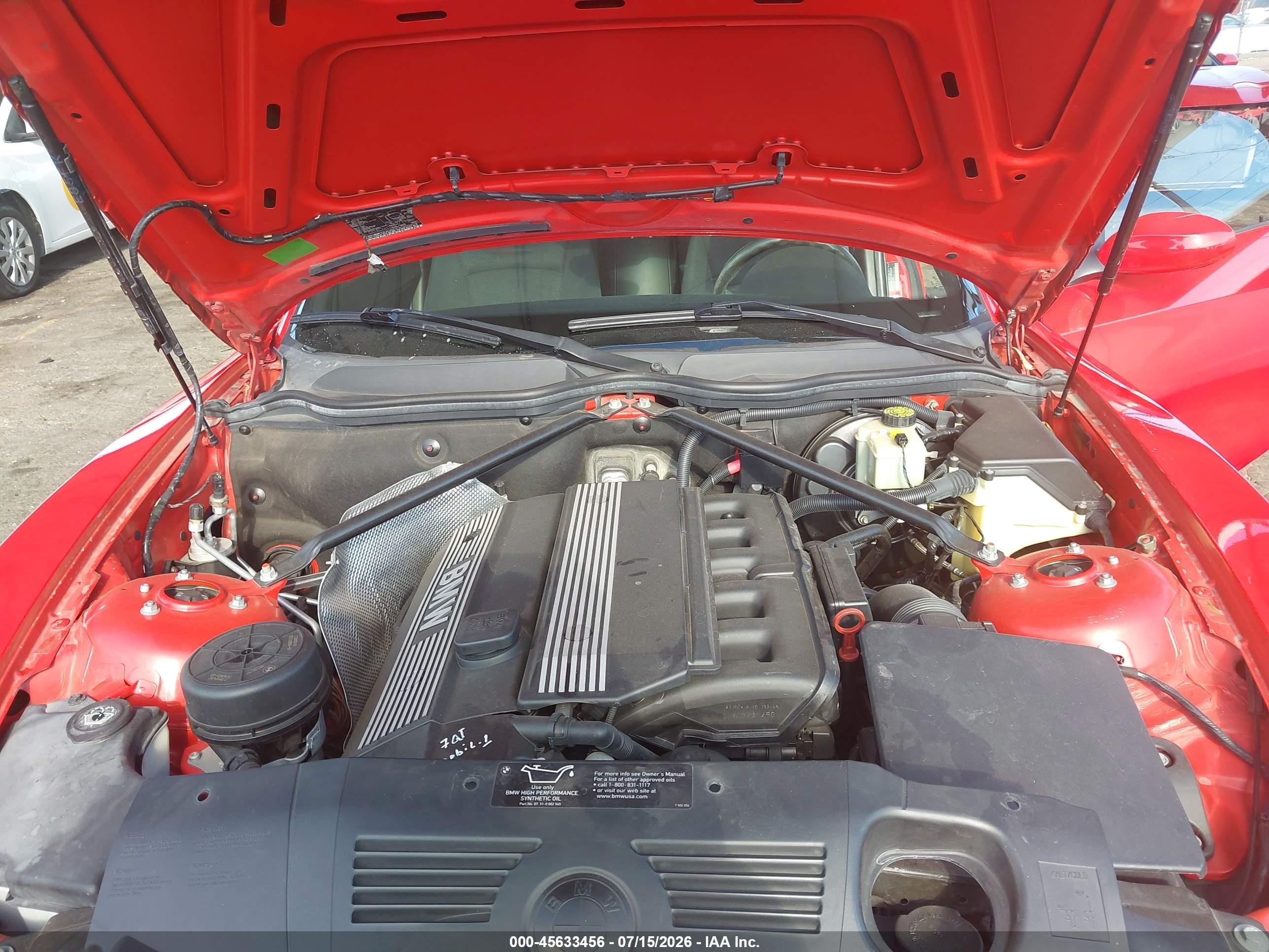 2004 Bmw Z4 2.5i Red vin: 4USBT33594LS50246