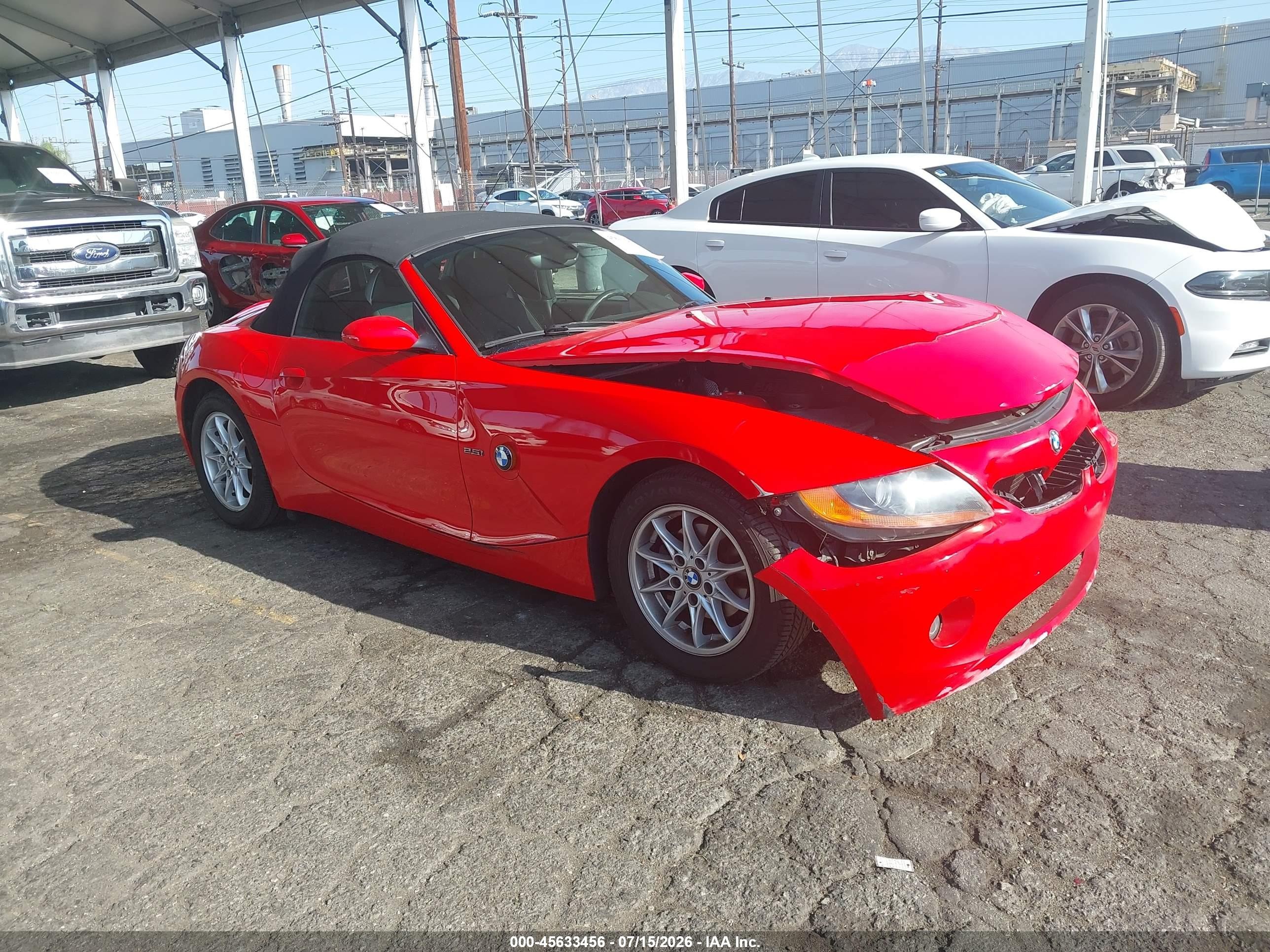 2004 Bmw Z4 2.5i Red vin: 4USBT33594LS50246