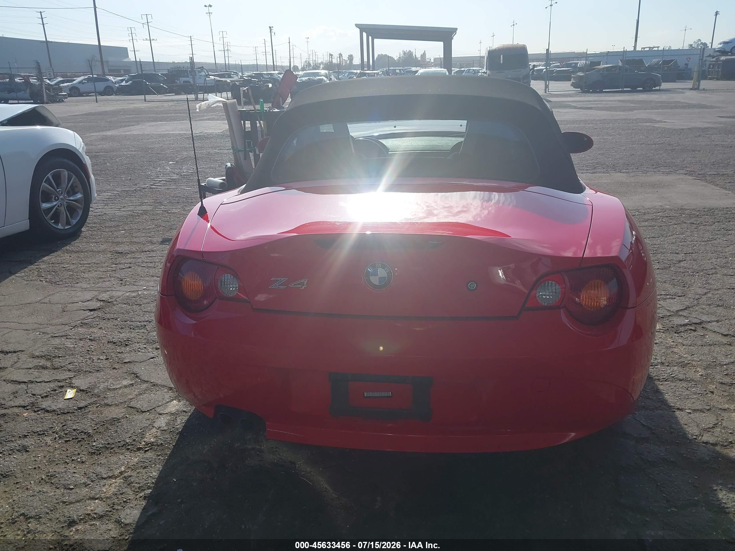 2004 Bmw Z4 2.5i Red vin: 4USBT33594LS50246