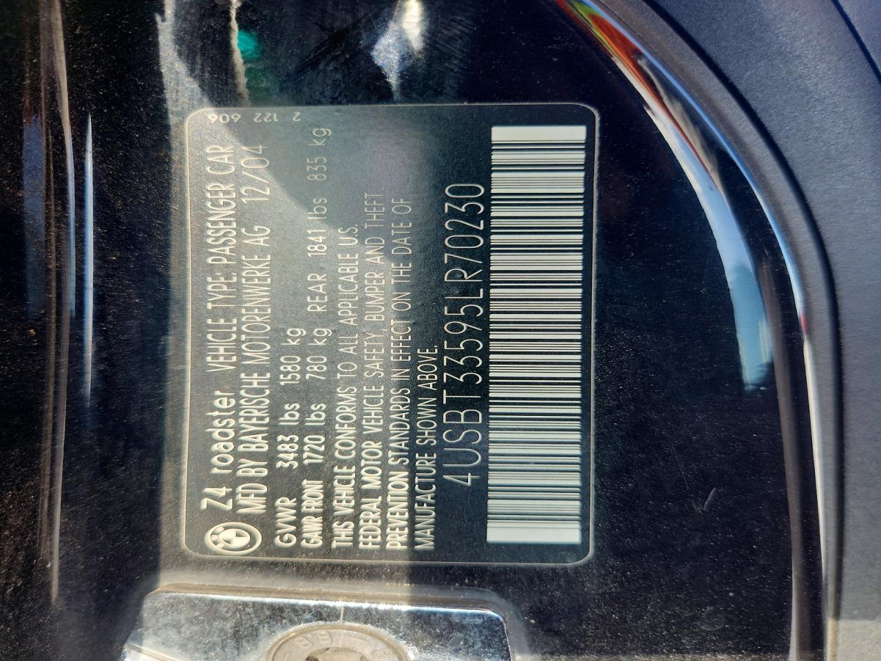 2005 Bmw Z4 2.5 Черный vin: 4USBT33595LR70230