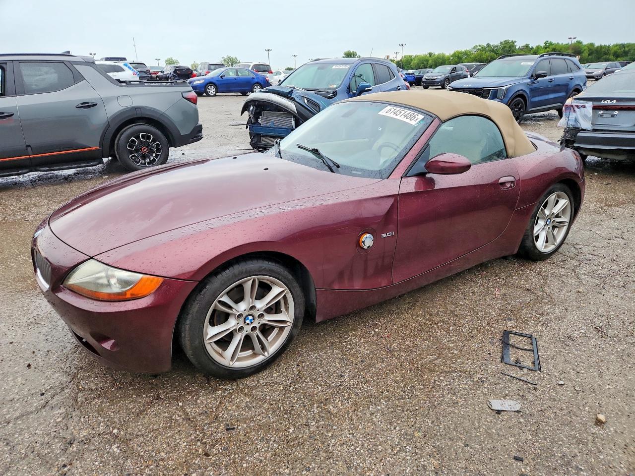 2003 Bmw Z4 3.0 Maroon vin: 4USBT53433LU04239