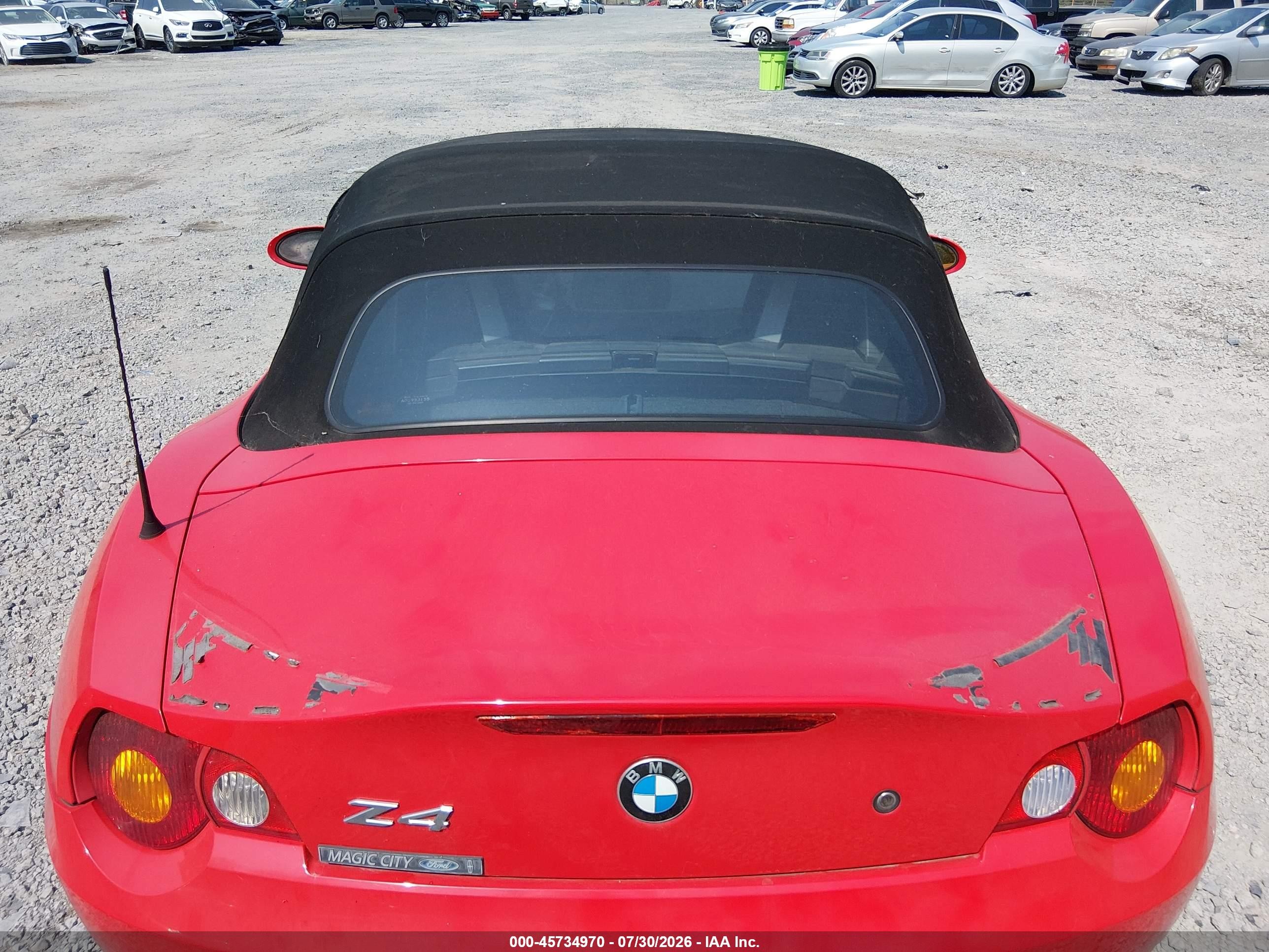 2003 Bmw Z4 3.0i Red vin: 4USBT53433LU05357