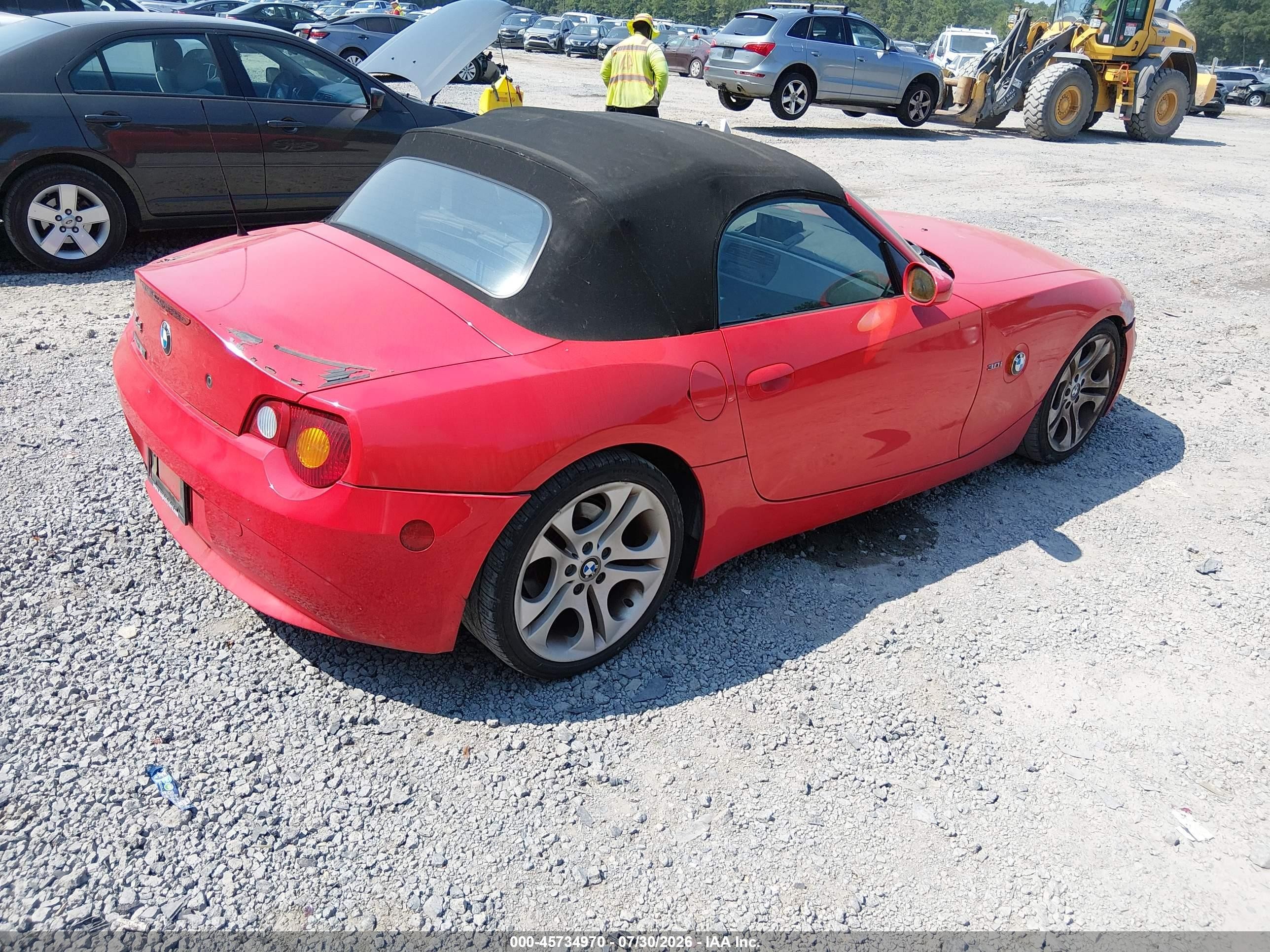 2003 Bmw Z4 3.0i Red vin: 4USBT53433LU05357