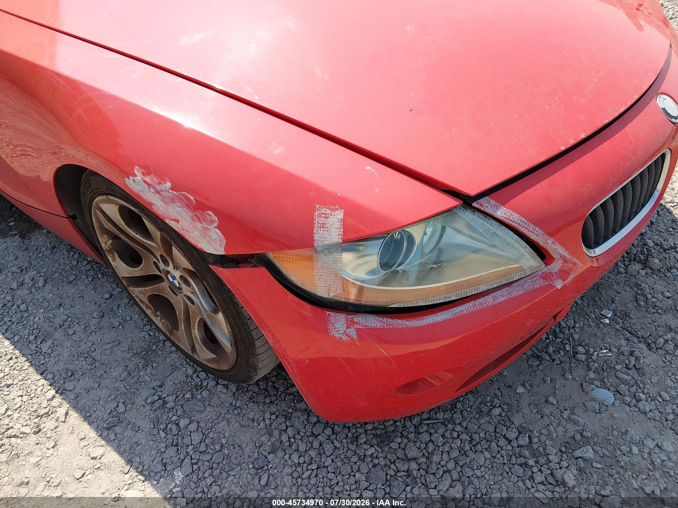 2003 Bmw Z4 3.0i Red vin: 4USBT53433LU05357