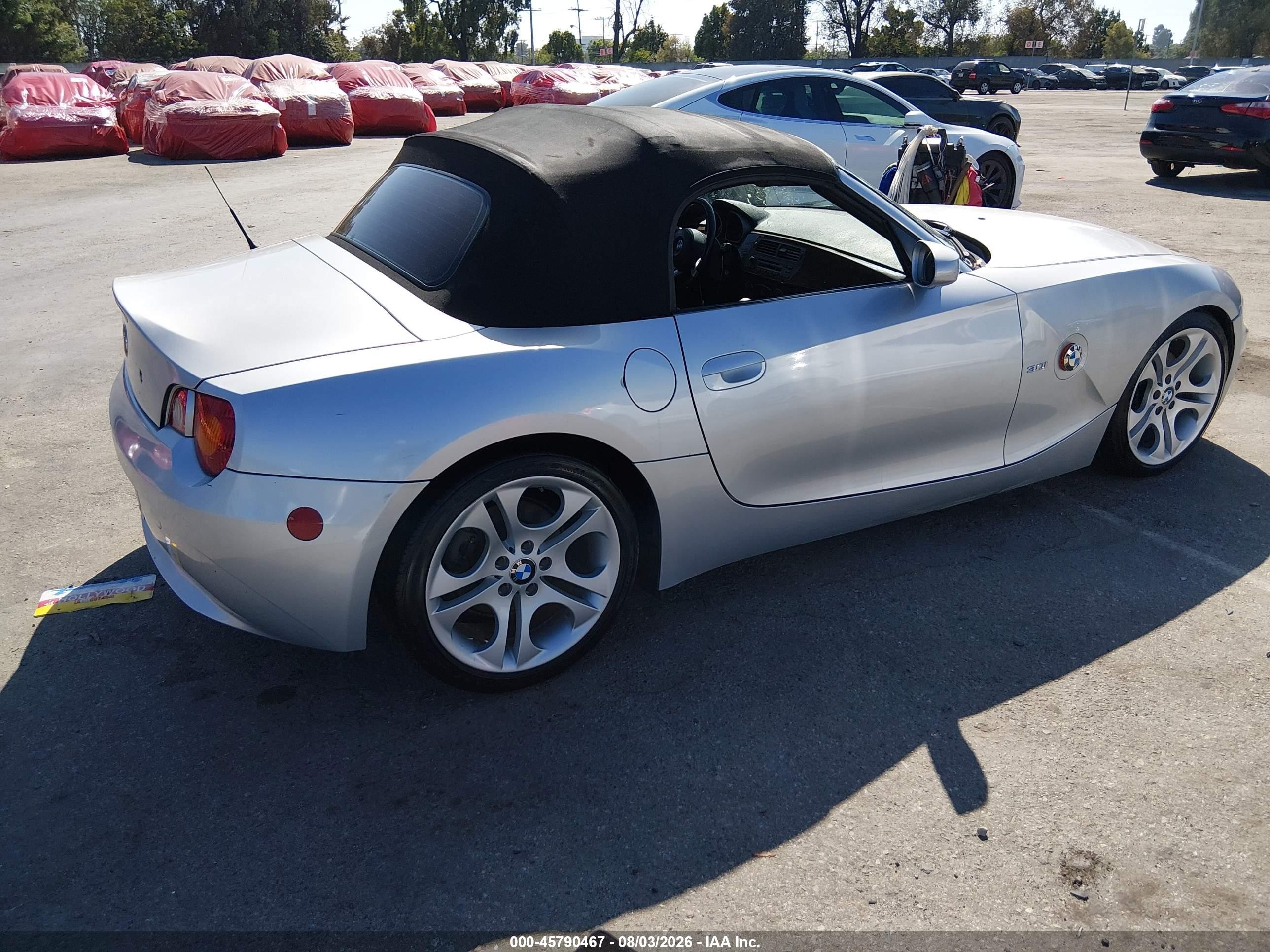 2003 Bmw Z4 3.0i Silver vin: 4USBT53443LU03603
