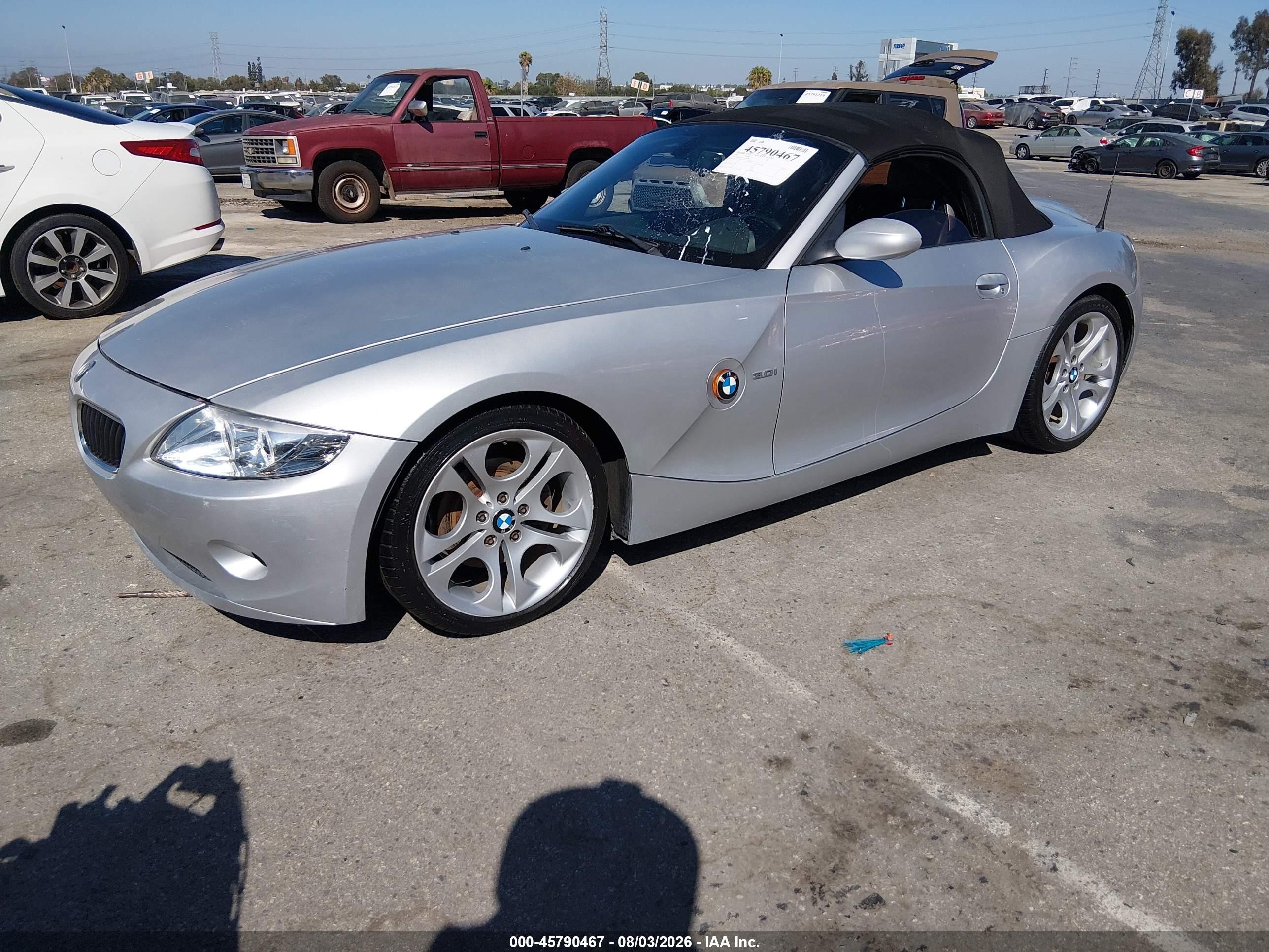 2003 Bmw Z4 3.0i Silver vin: 4USBT53443LU03603