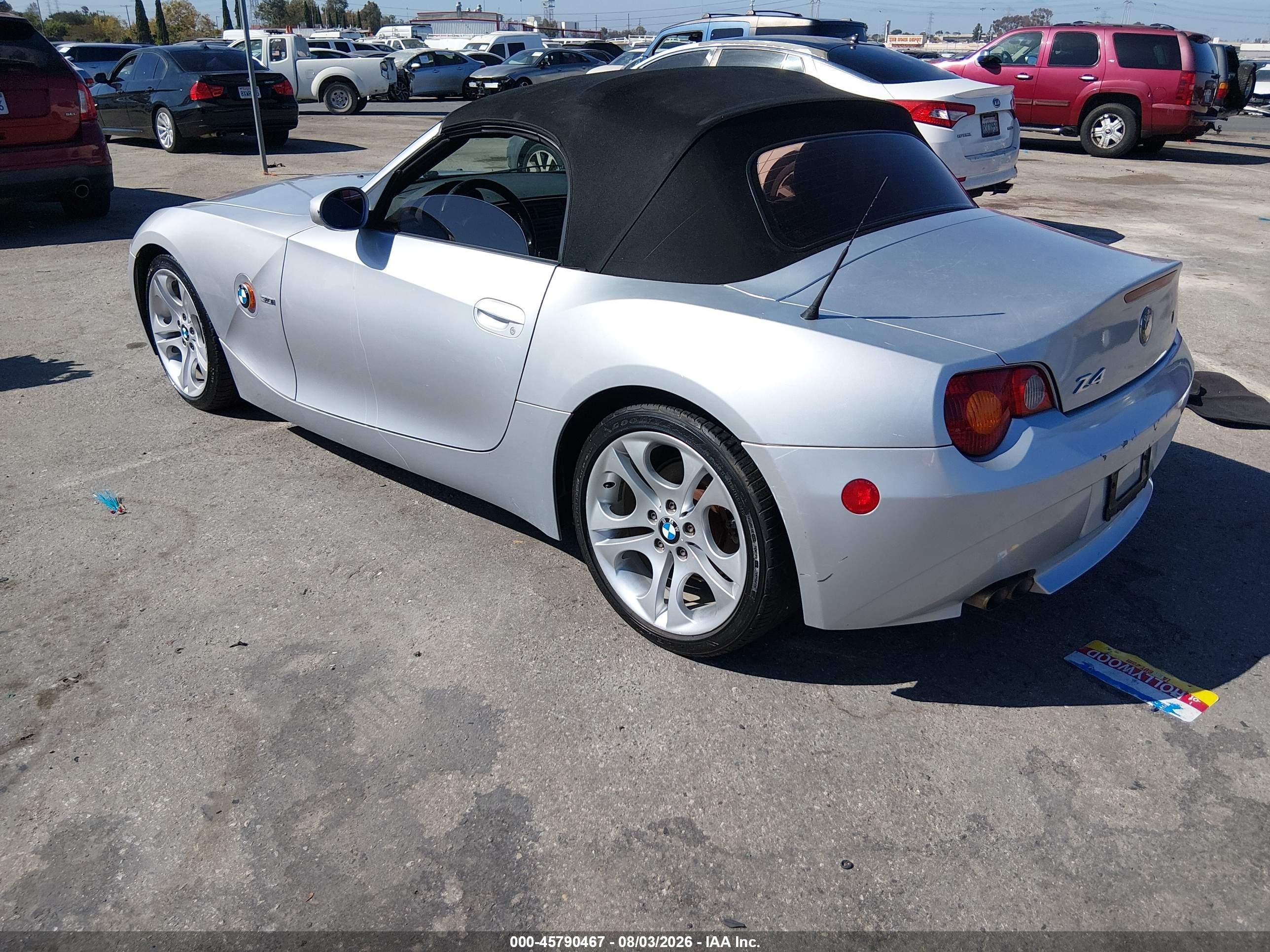 2003 Bmw Z4 3.0i Silver vin: 4USBT53443LU03603