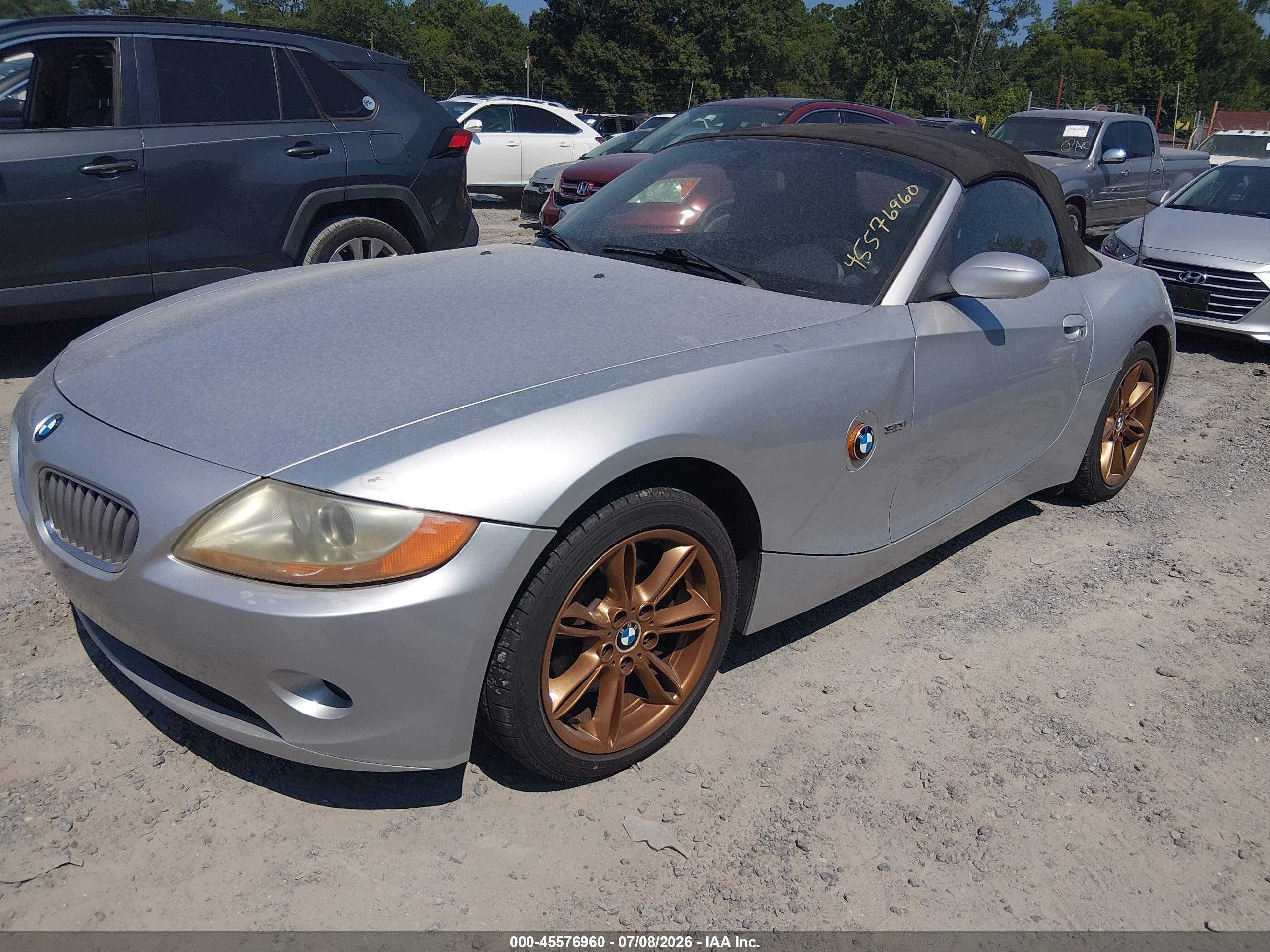 2003 Bmw Z4 3.0i Silver vin: 4USBT53453LU05537