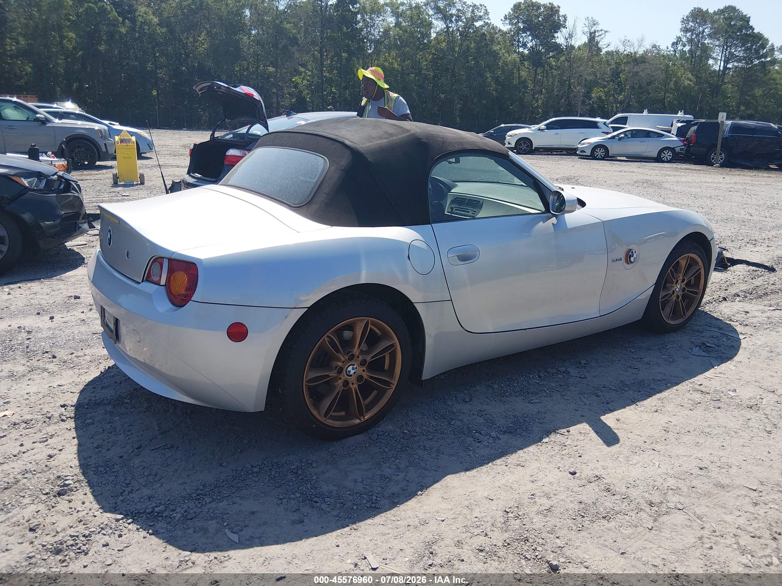 2003 Bmw Z4 3.0i Silver vin: 4USBT53453LU05537