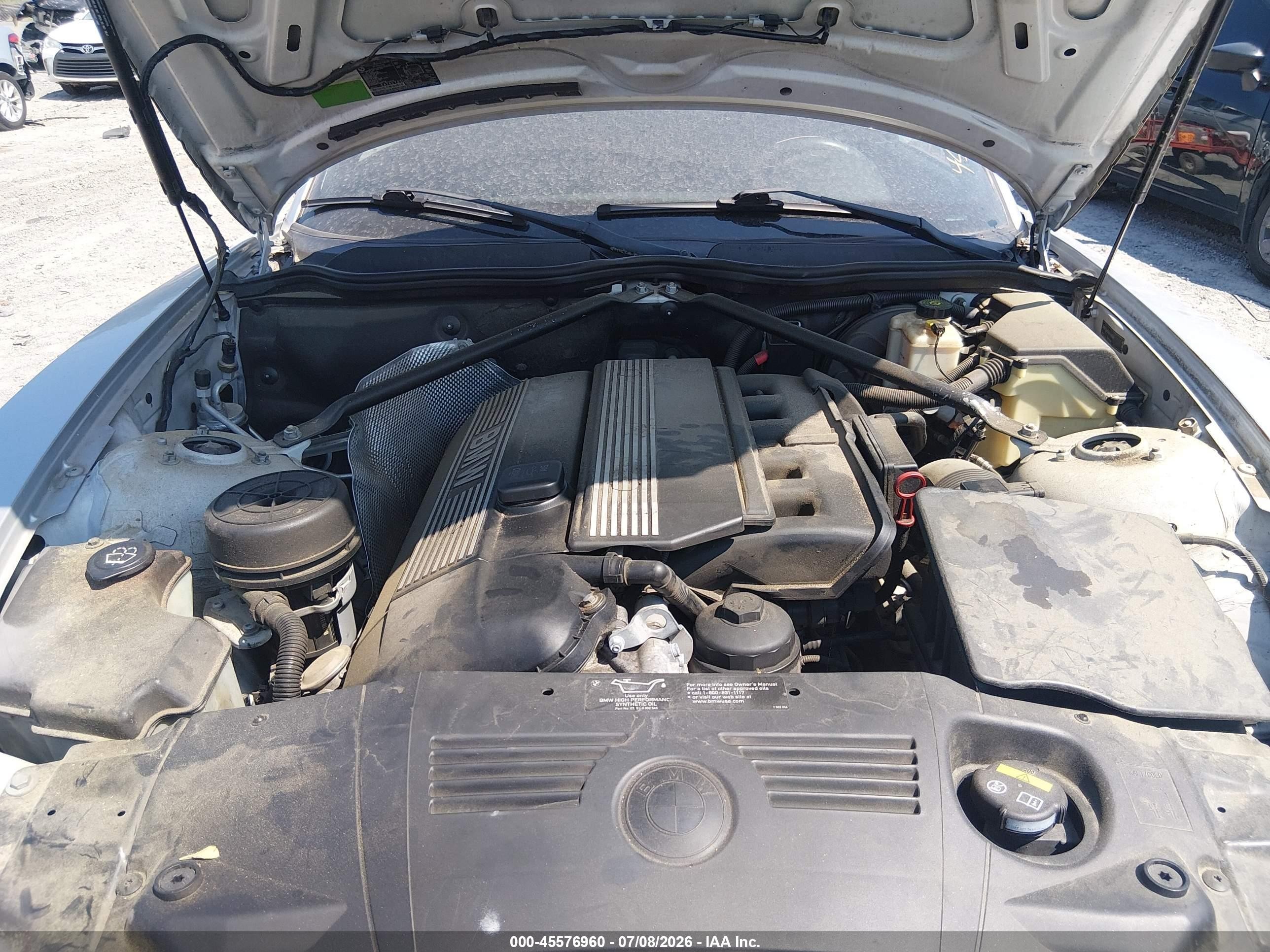 2003 Bmw Z4 3.0i Silver vin: 4USBT53453LU05537