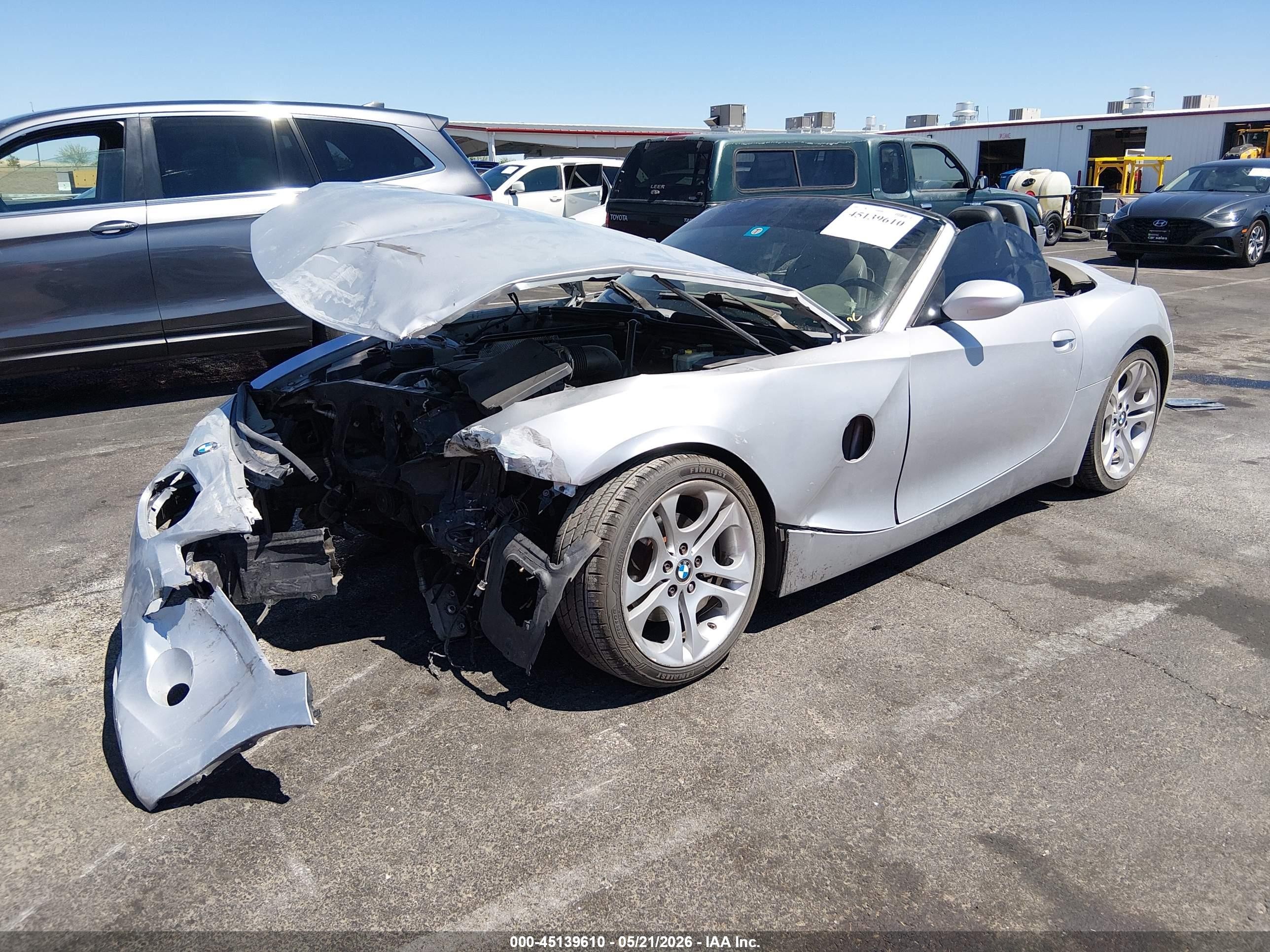 2003 Bmw Z4 3.0i Серебряный vin: 4USBT53483LU01224