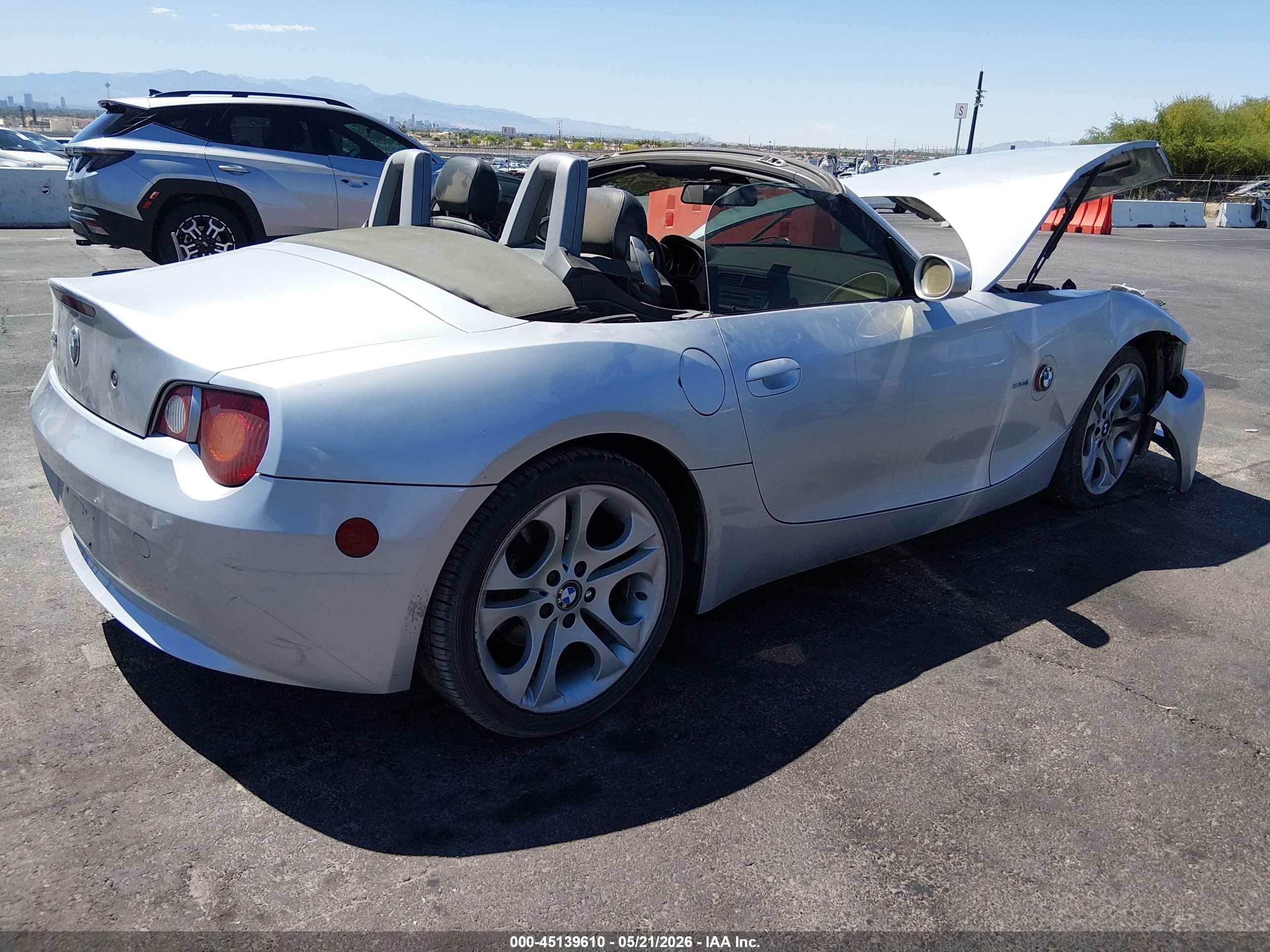 2003 Bmw Z4 3.0i Серебряный vin: 4USBT53483LU01224