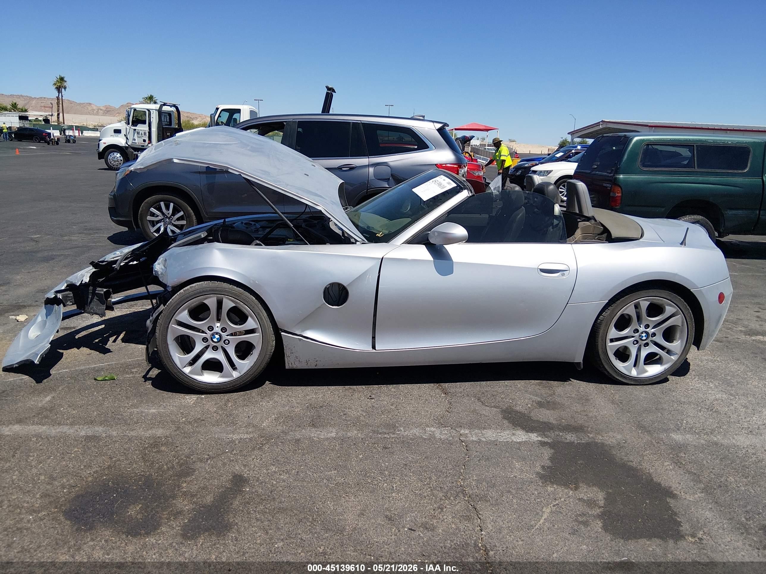 2003 Bmw Z4 3.0i Серебряный vin: 4USBT53483LU01224