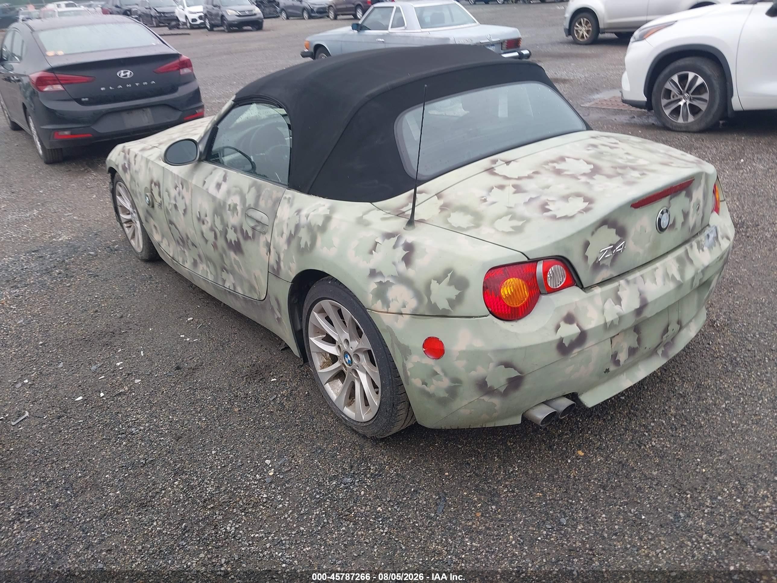 2003 Bmw Z4 3.0i Green vin: 4USBT53483LU02082
