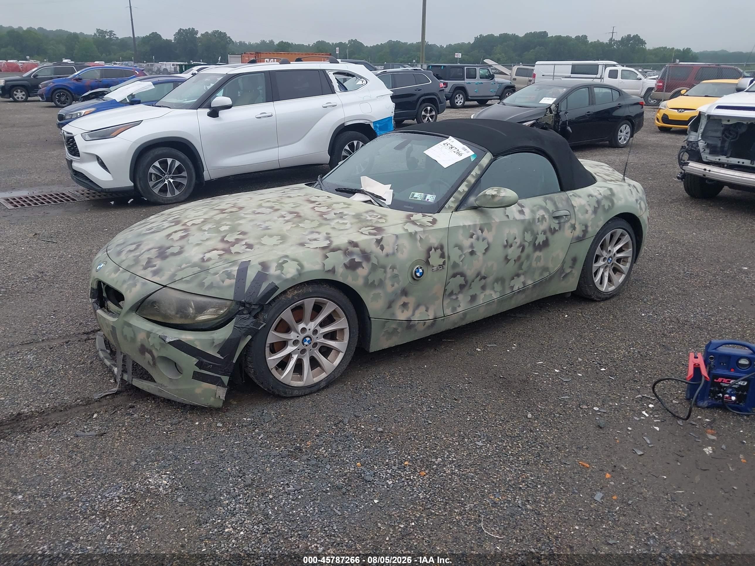 2003 Bmw Z4 3.0i Green vin: 4USBT53483LU02082
