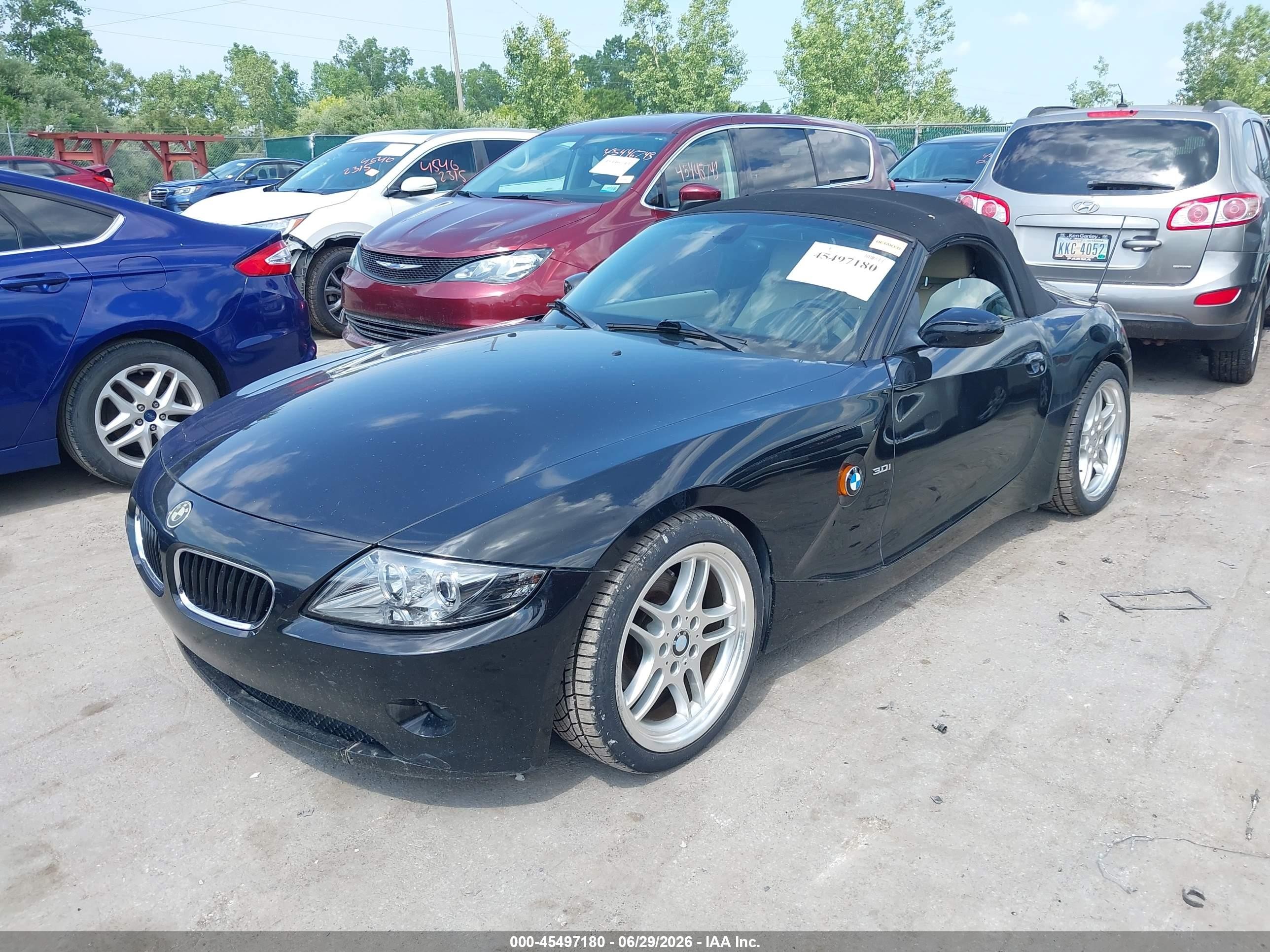 2003 Bmw Z4 3.0i Black vin: 4USBT53493LU06092