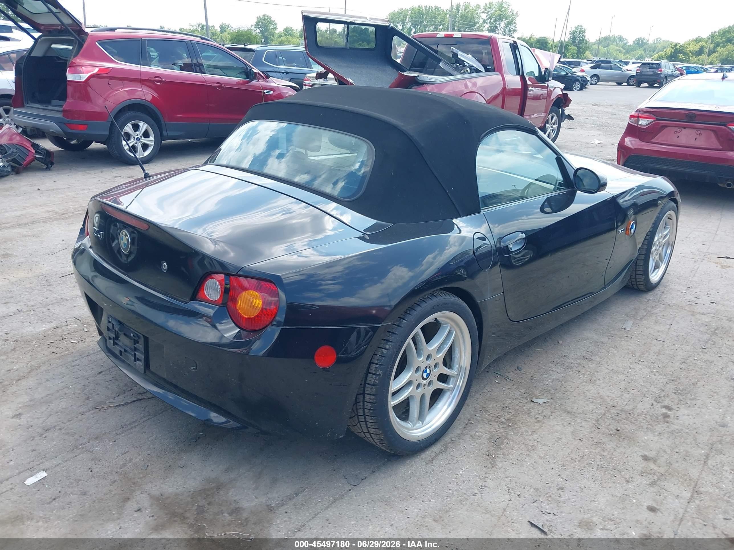 2003 Bmw Z4 3.0i Black vin: 4USBT53493LU06092